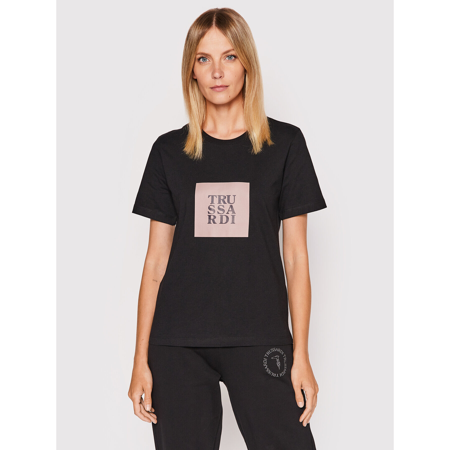 Trussardi Тишърт Logo 56T00505 Черен Regular Fit - Pepit.bg