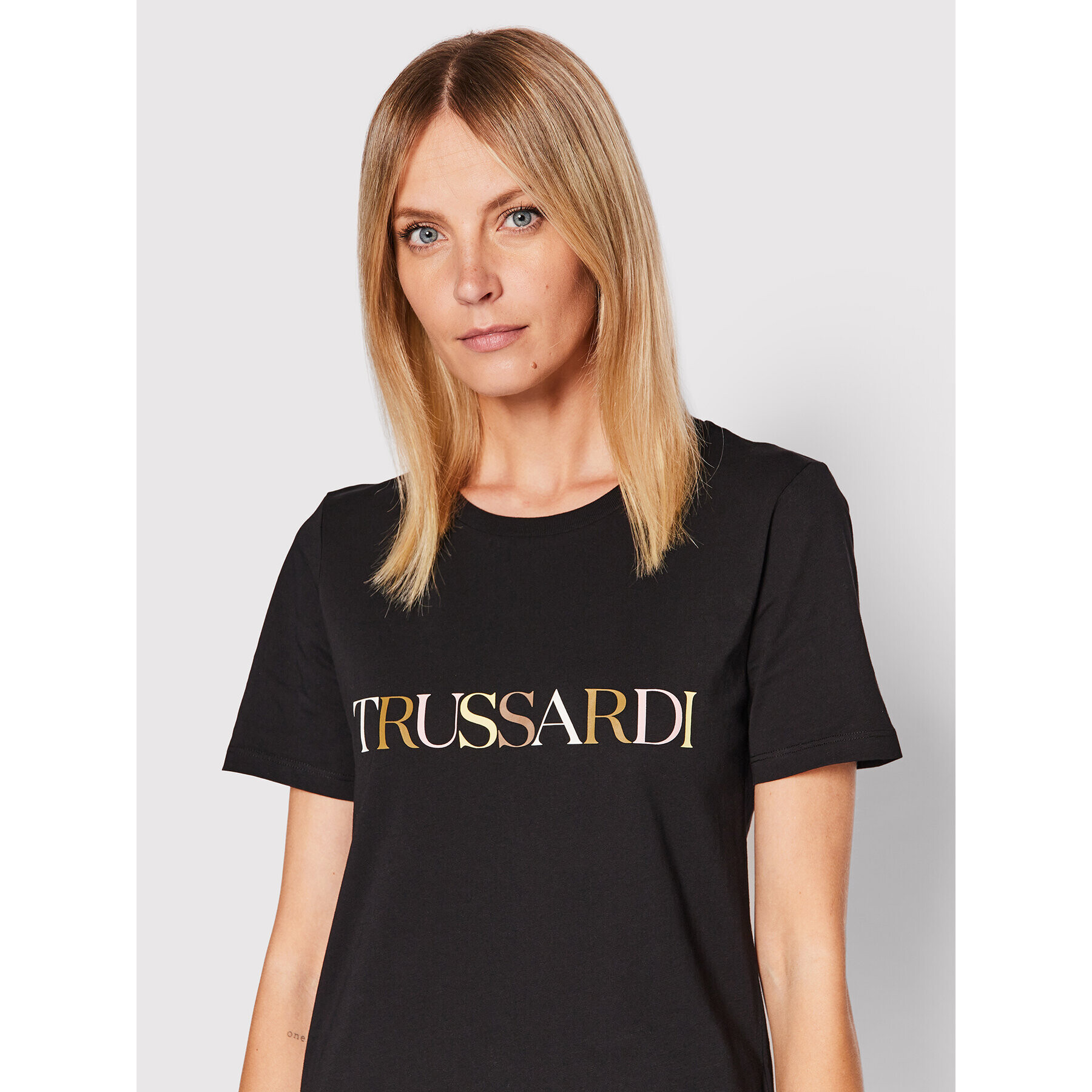 Trussardi Тишърт Logo 56T00507 Черен Regular Fit - Pepit.bg