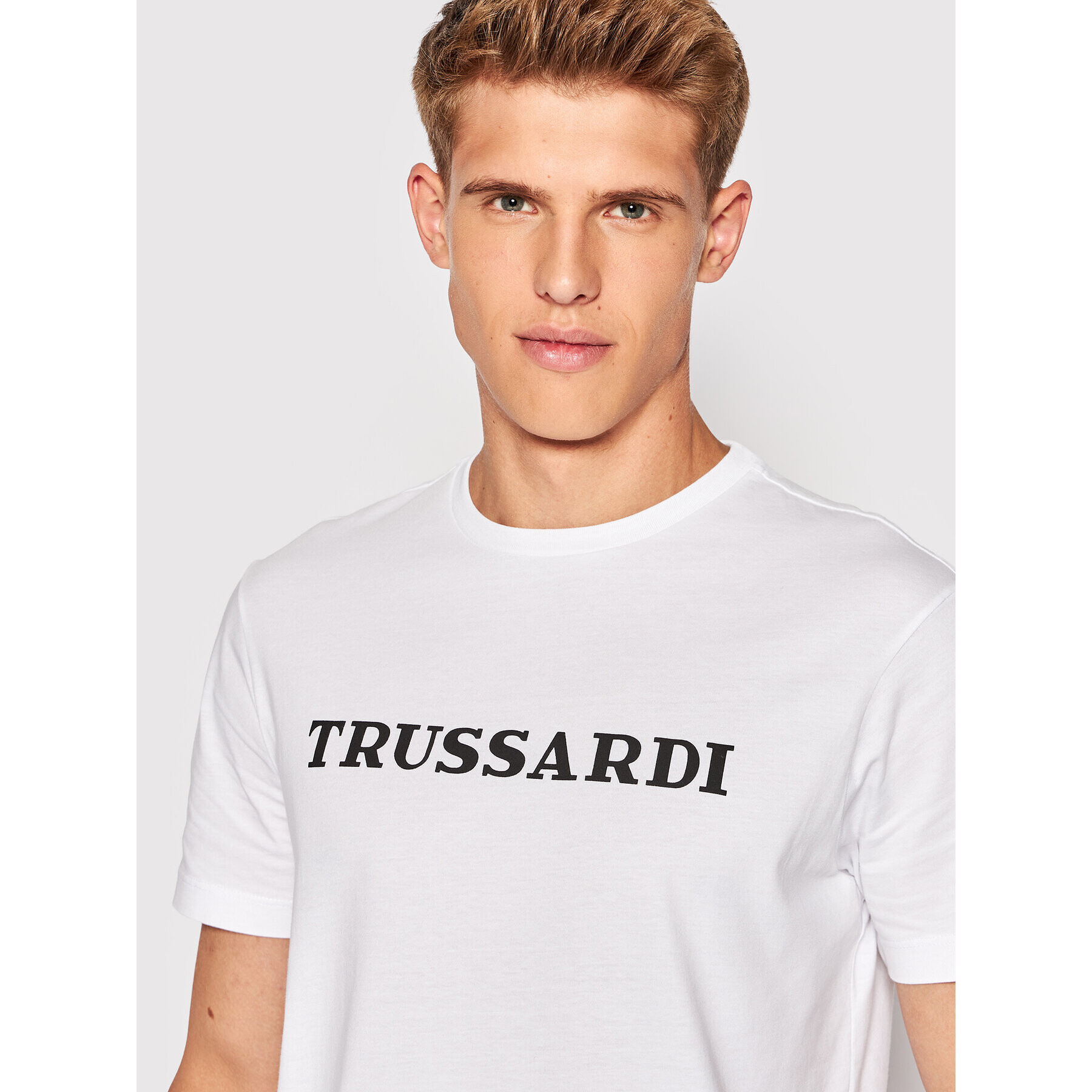 Trussardi Тишърт Logo Print 52T00629 Бял Regular Fit - Pepit.bg