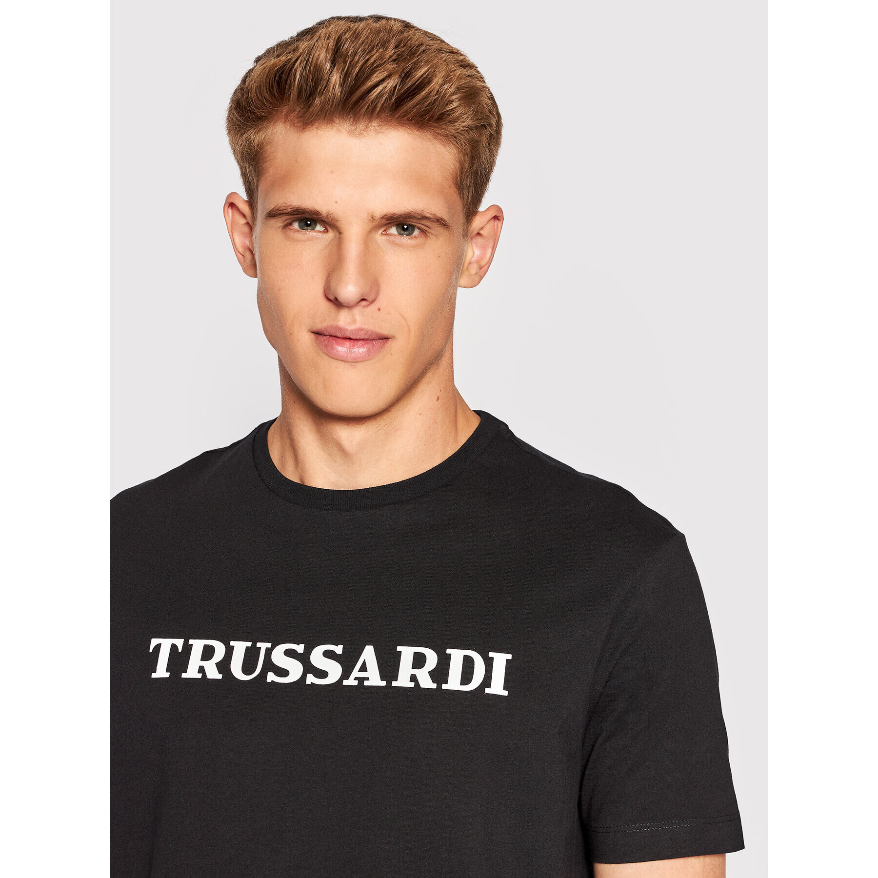 Trussardi Тишърт Logo Print 52T00629 Черен Regular Fit - Pepit.bg