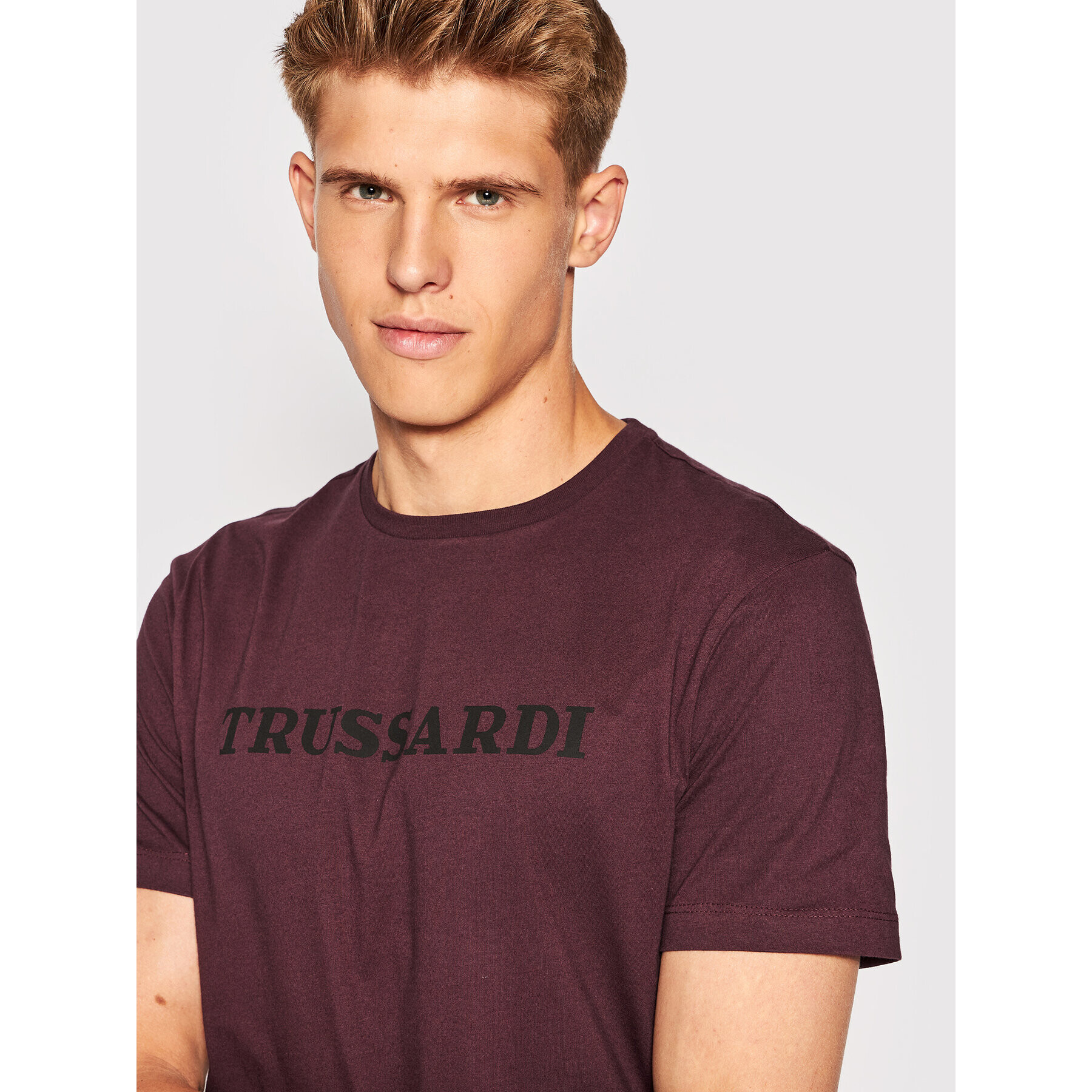 Trussardi Тишърт Logo Print 52T00629 Виолетов Regular Fit - Pepit.bg