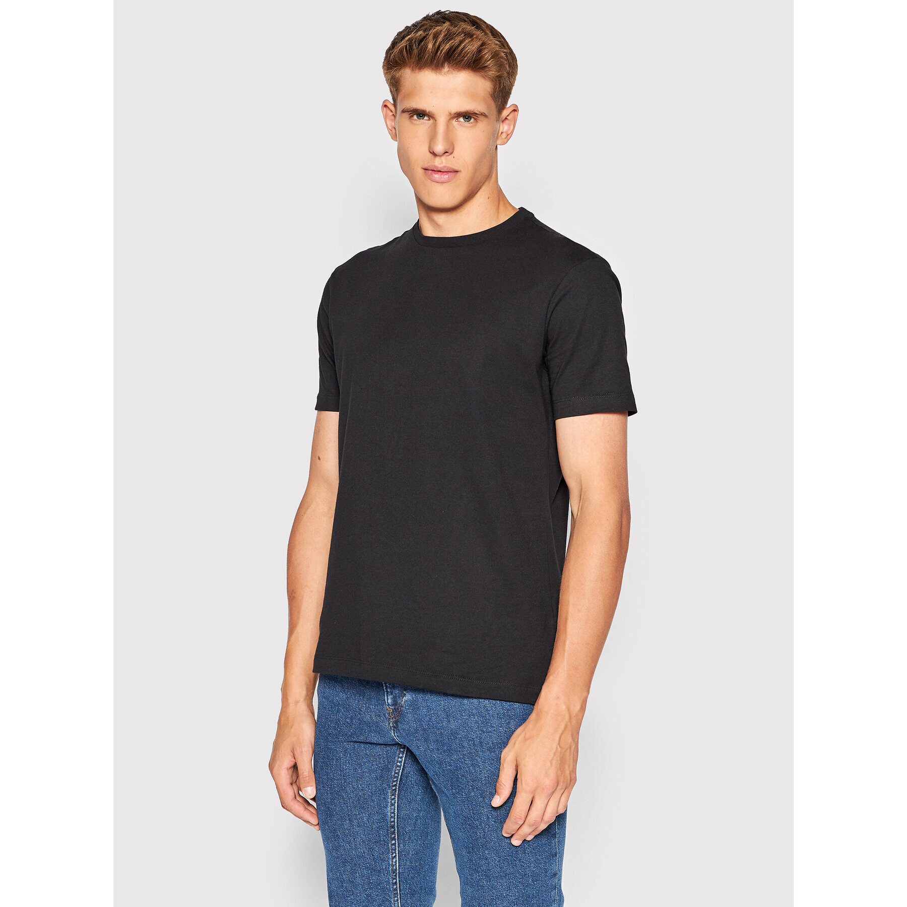 Trussardi Тишърт Logo Print 52T00630 Черен Regular Fit - Pepit.bg