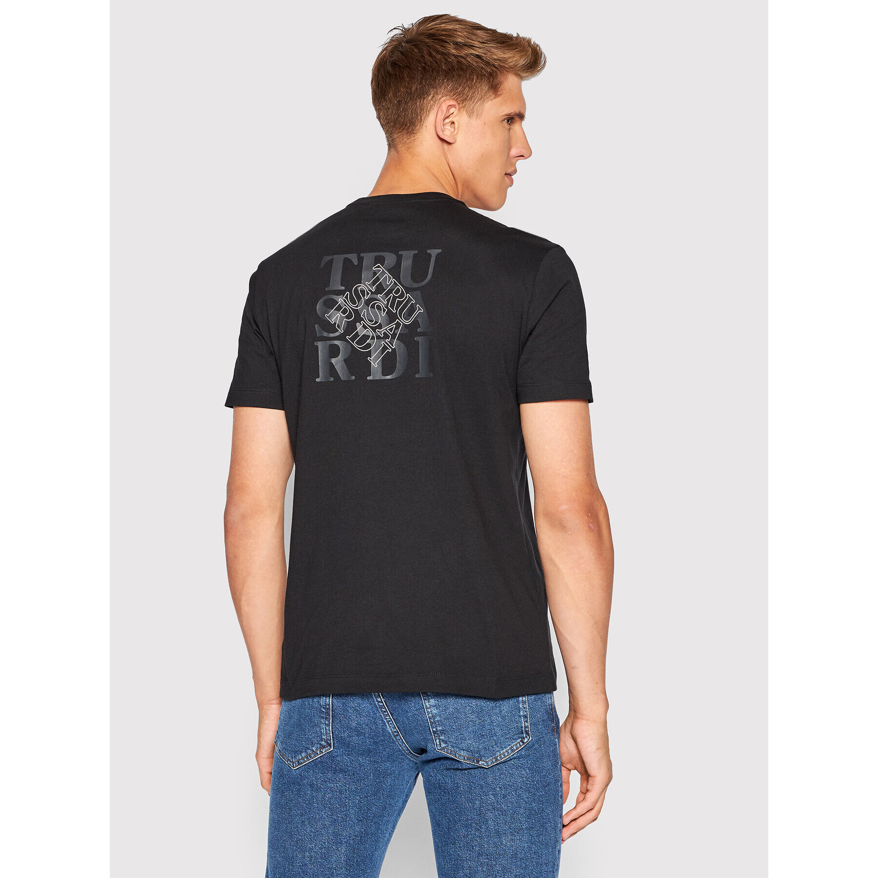 Trussardi Тишърт Logo Print 52T00630 Черен Regular Fit - Pepit.bg