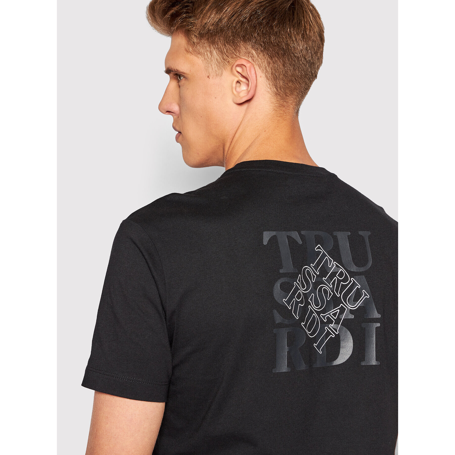 Trussardi Тишърт Logo Print 52T00630 Черен Regular Fit - Pepit.bg
