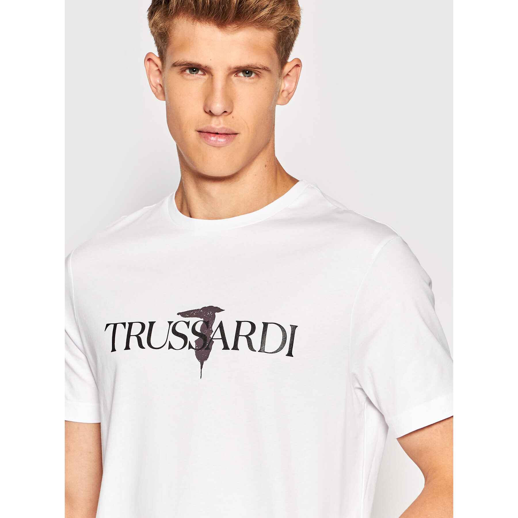 Trussardi Тишърт Logo Print 52T00631 Бял Regular Fit - Pepit.bg