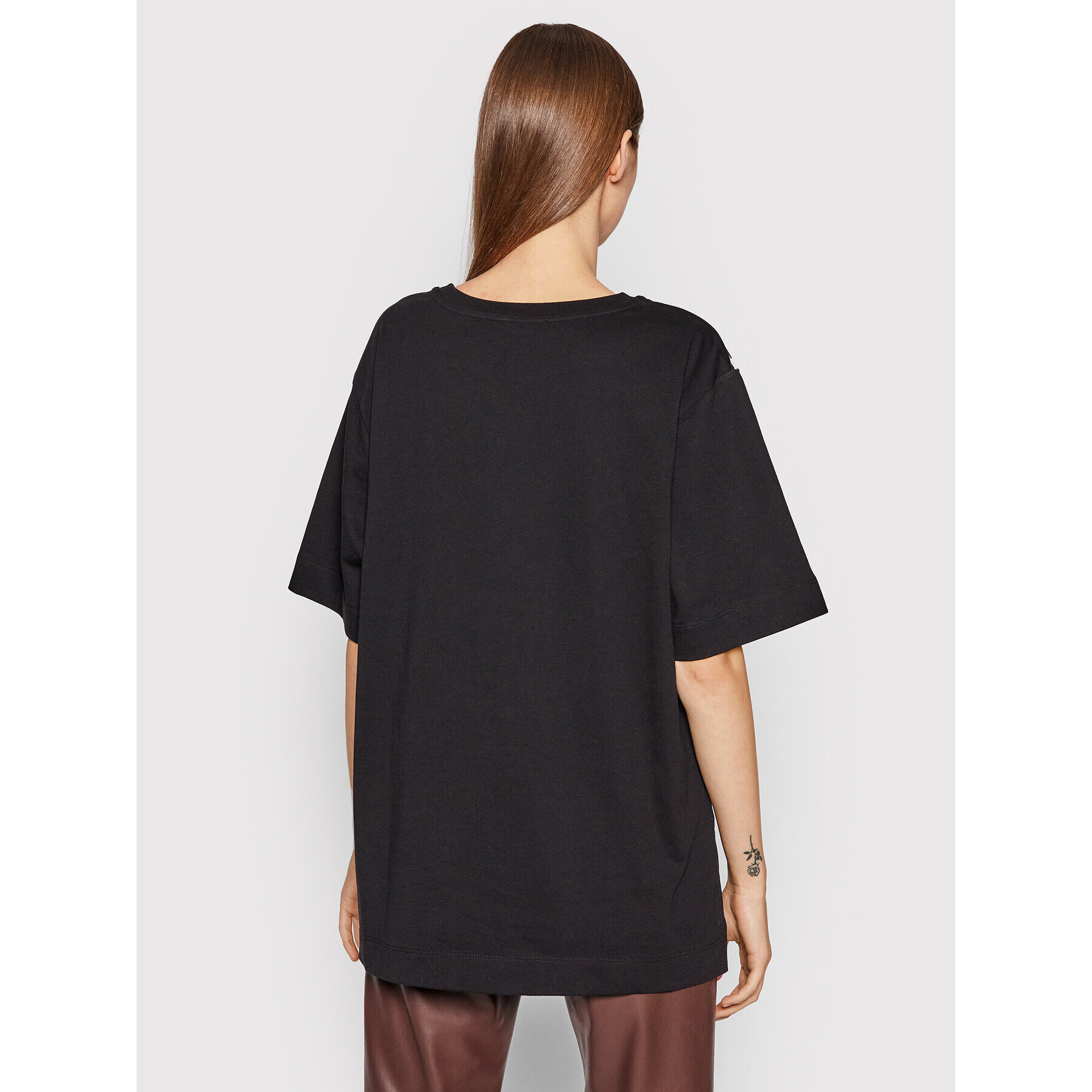Trussardi Тишърт Logo Print 56T00413 Черен Oversize - Pepit.bg
