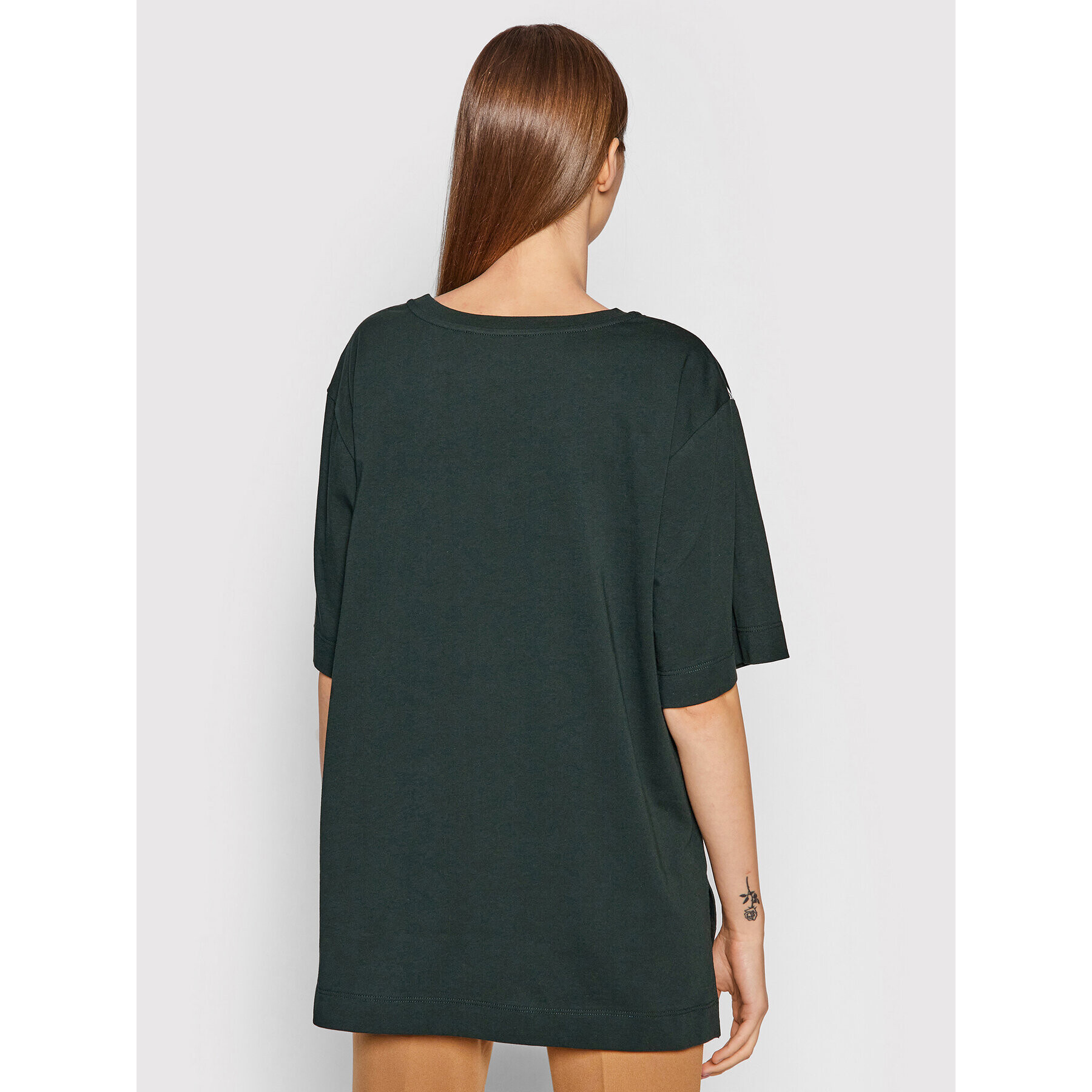 Trussardi Тишърт Logo Print 56T00413 Зелен Oversize - Pepit.bg