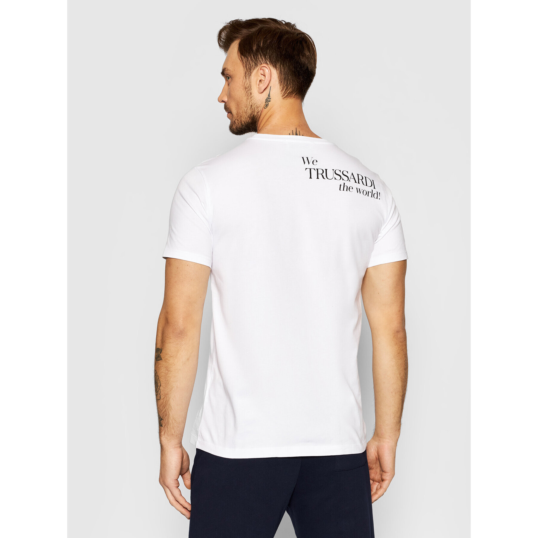 Trussardi Тишърт Print 52T00532 Бял Regular Fit - Pepit.bg