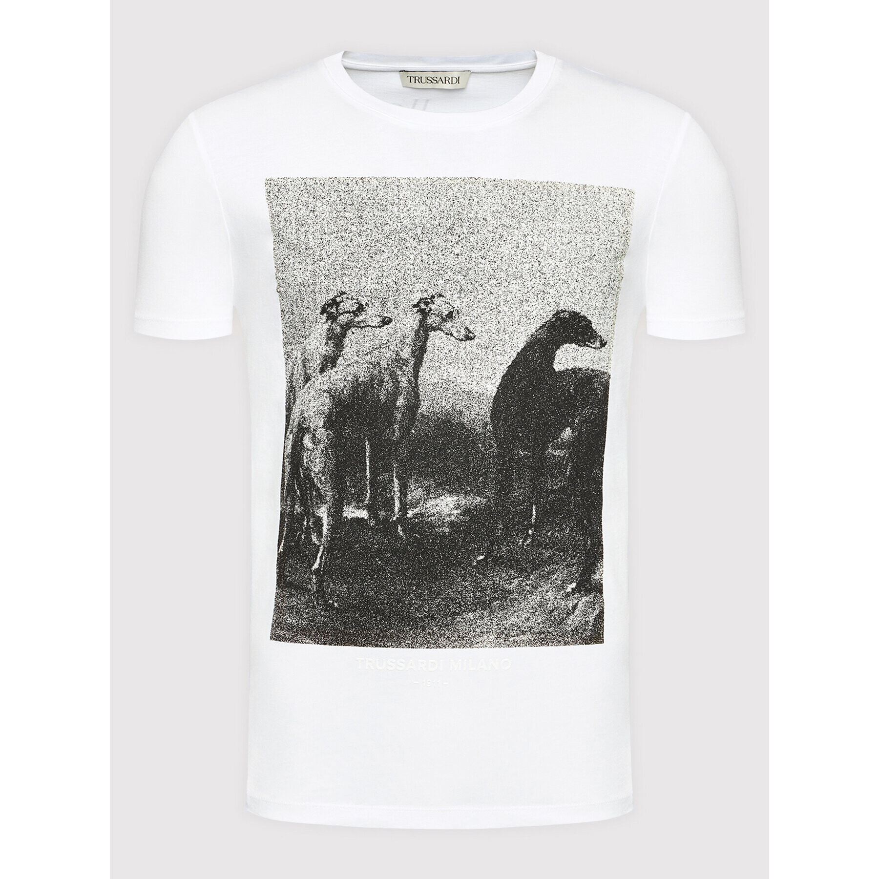 Trussardi Тишърт Print 52T00532 Бял Regular Fit - Pepit.bg