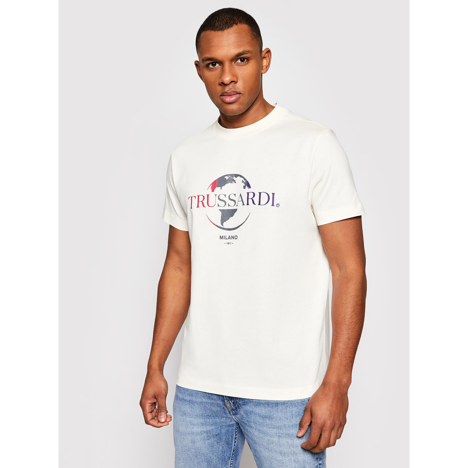 Trussardi Тишърт Pure 52T00443 Бежов Boxy Fit - Pepit.bg