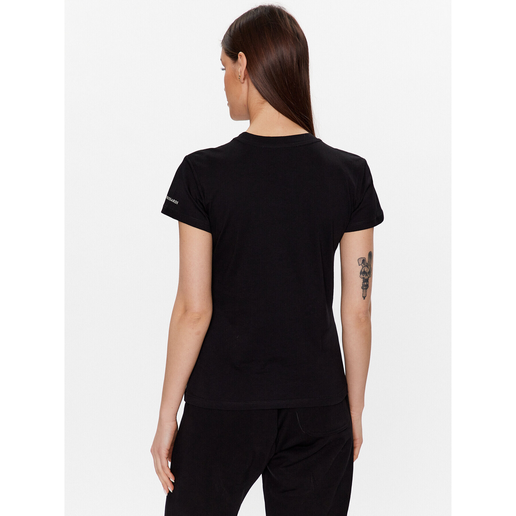 Trussardi Тишърт Small Greyhound 56T00538 Черен Regular Fit - Pepit.bg