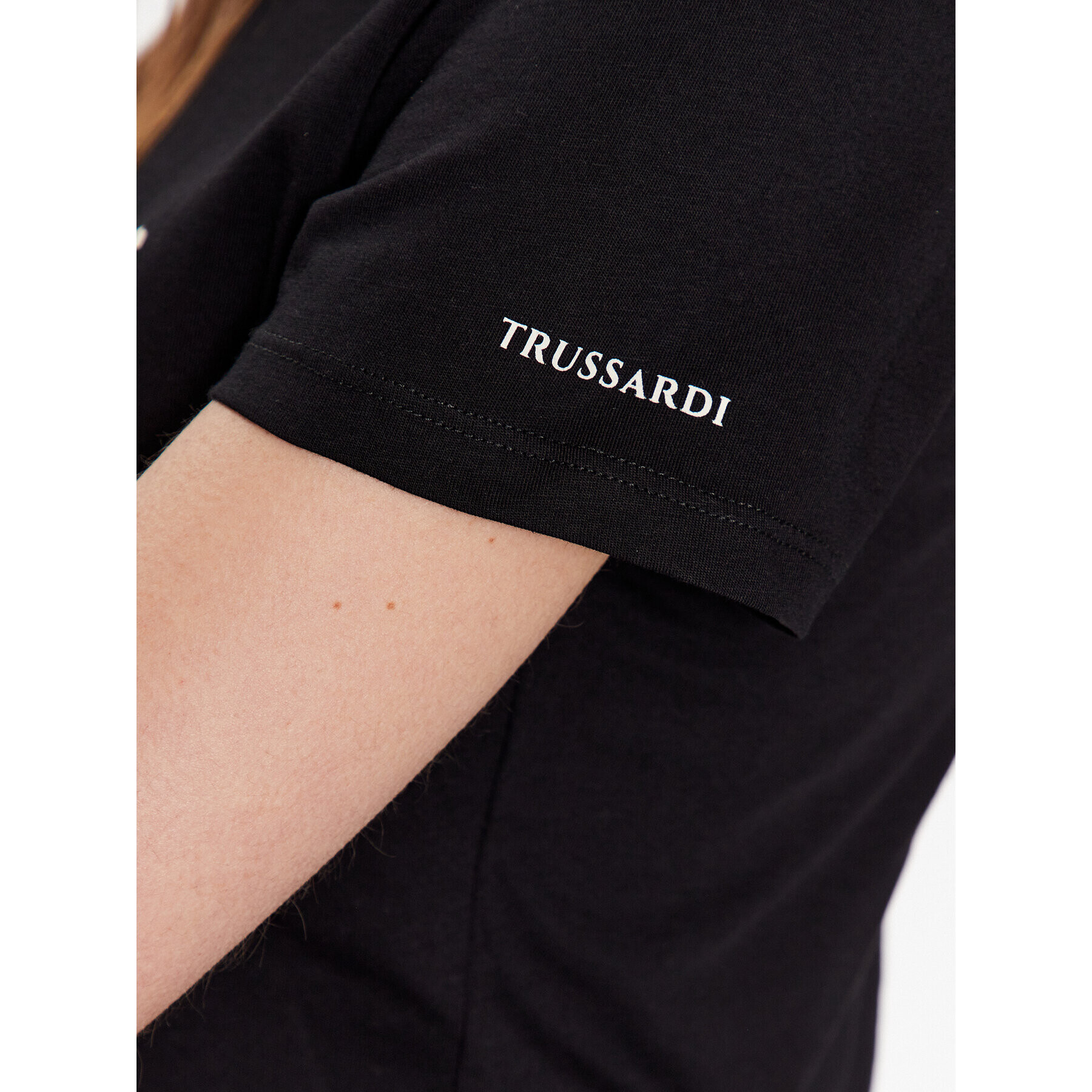 Trussardi Тишърт Small Greyhound 56T00538 Черен Regular Fit - Pepit.bg