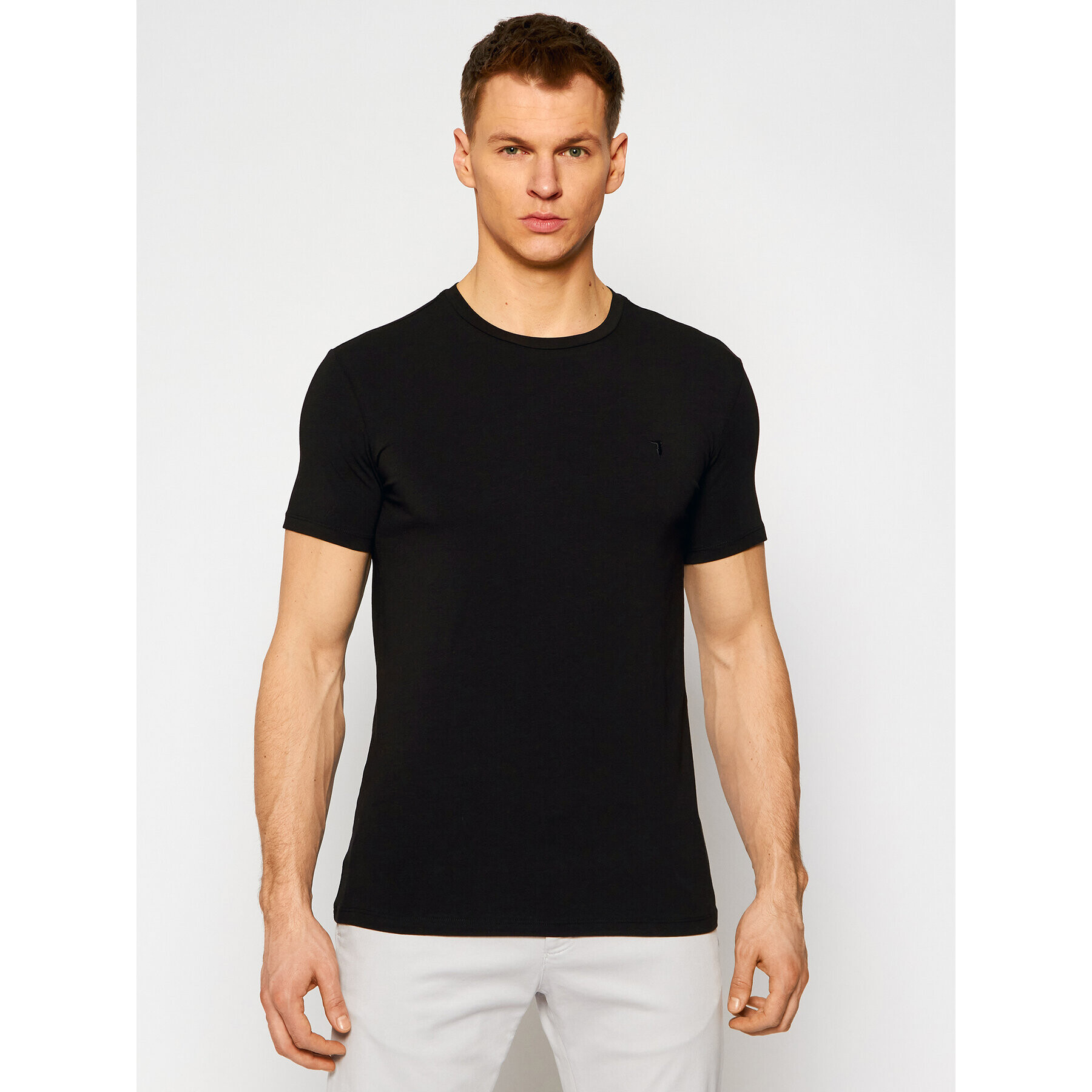 Trussardi Тишърт Stretch 52T00499 Черен Slim Fit - Pepit.bg