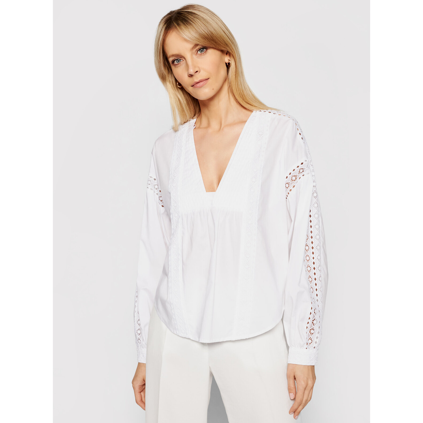 TWINSET Блуза 211TT2463 Бял Relaxed Fit - Pepit.bg