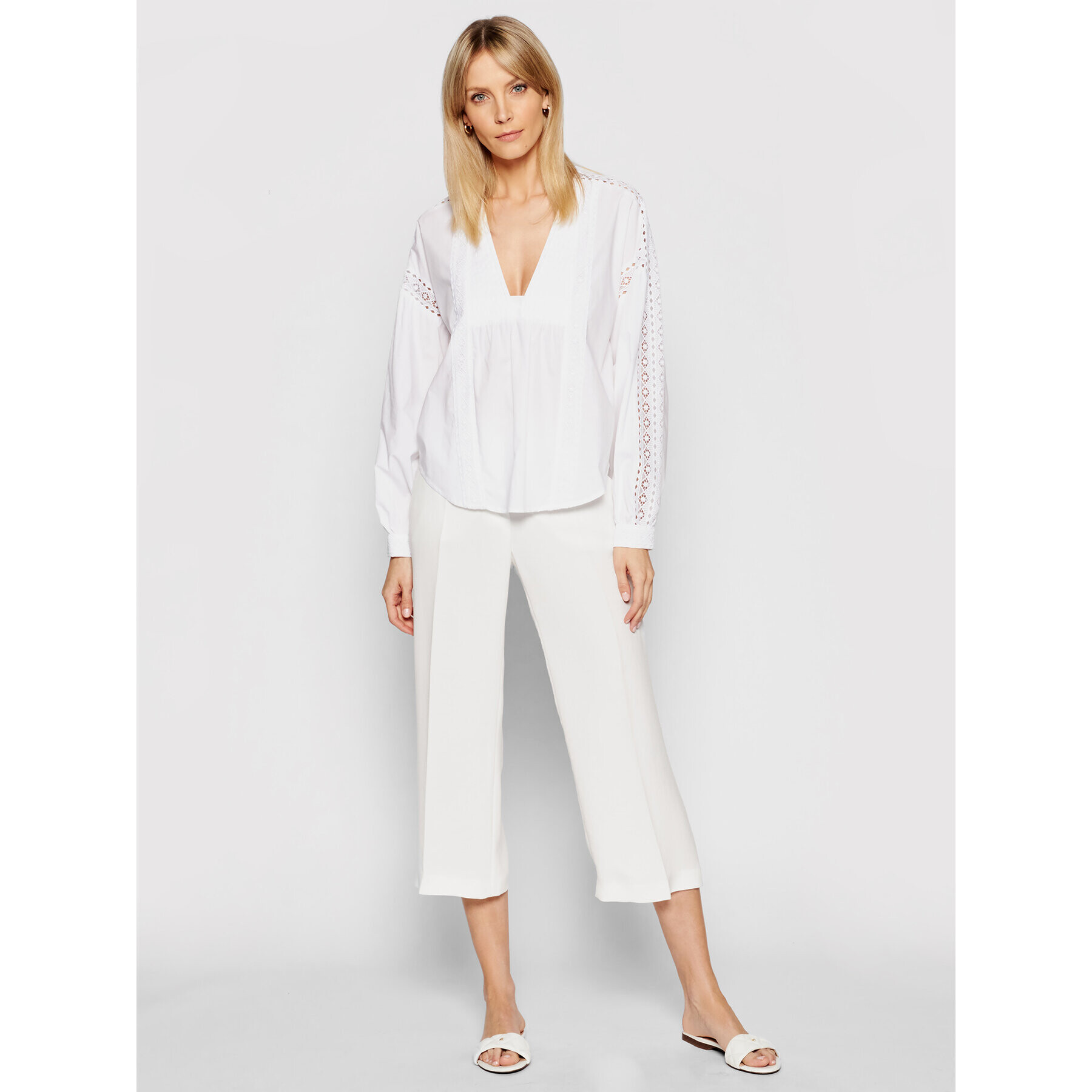 TWINSET Блуза 211TT2463 Бял Relaxed Fit - Pepit.bg