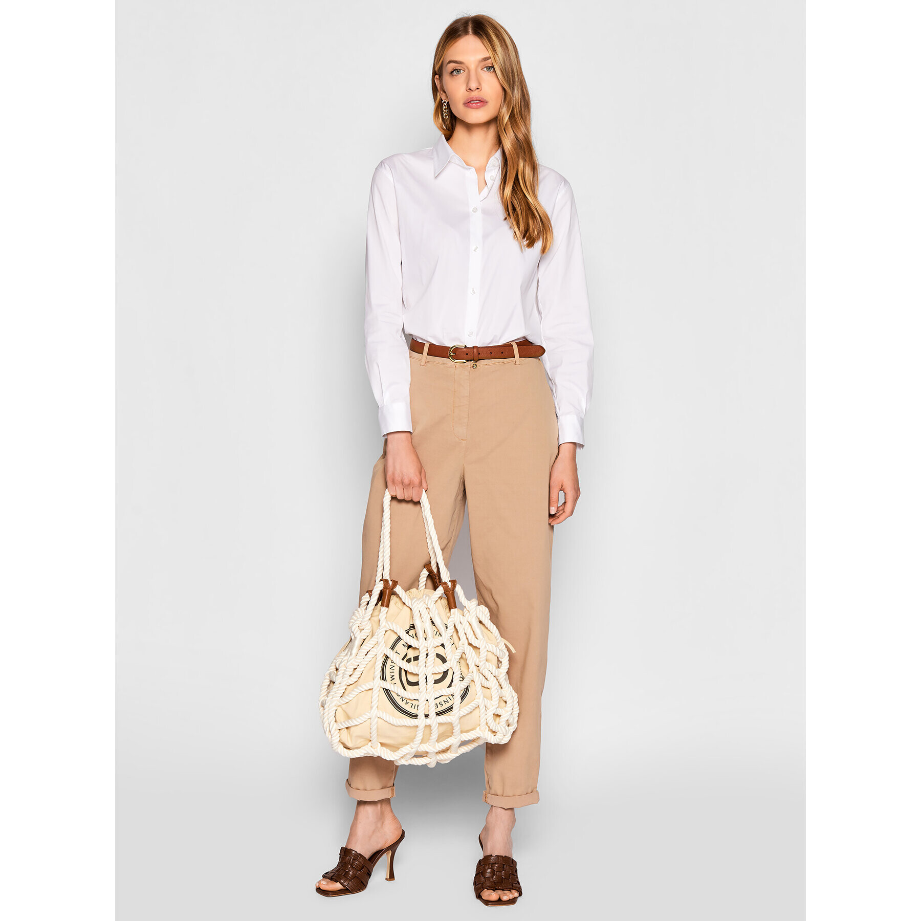 TWINSET Дамска чанта 221TD8150 Бежов - Pepit.bg