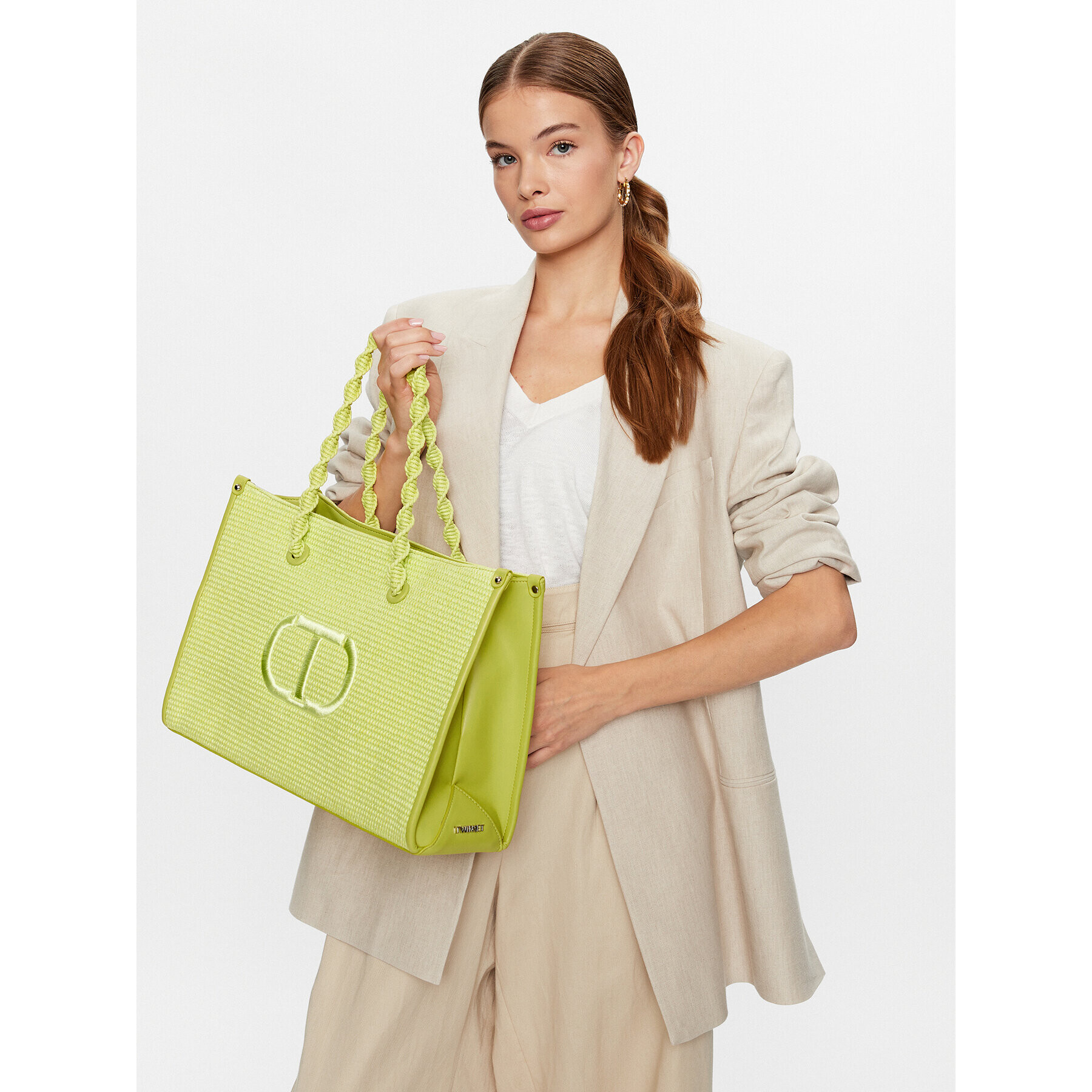 TWINSET Дамска чанта 231TD8400 Зелен - Pepit.bg