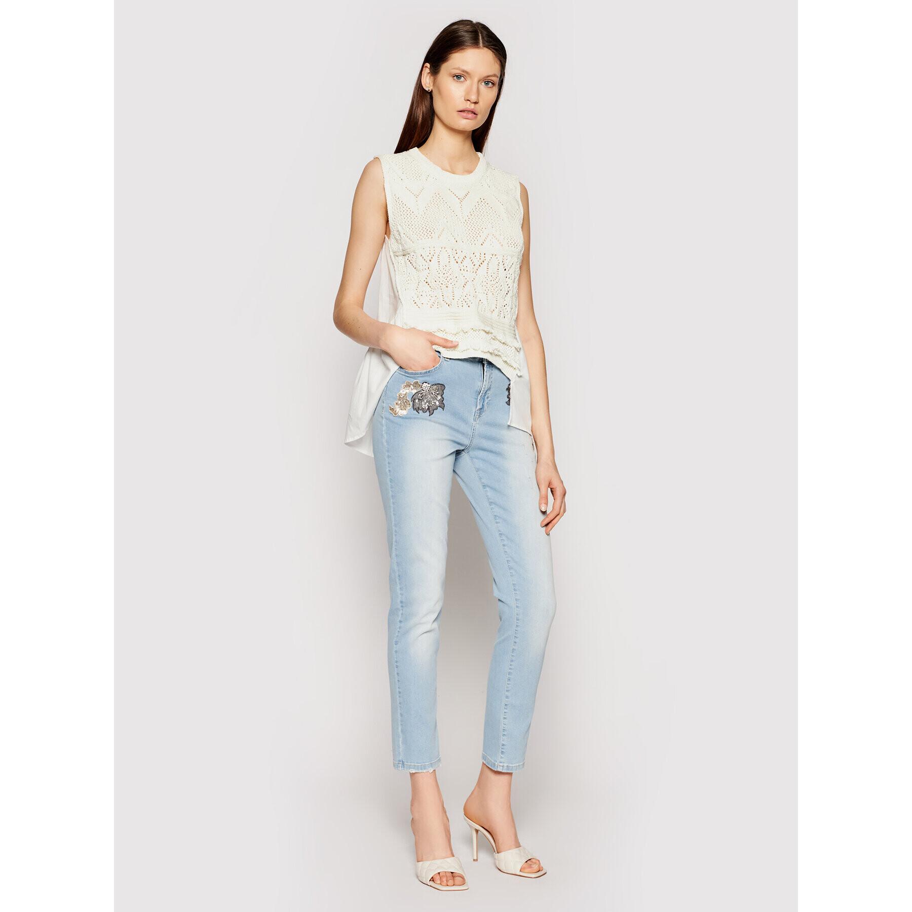 TWINSET Дънки 211MT2640 Син Boyfriend Fit - Pepit.bg