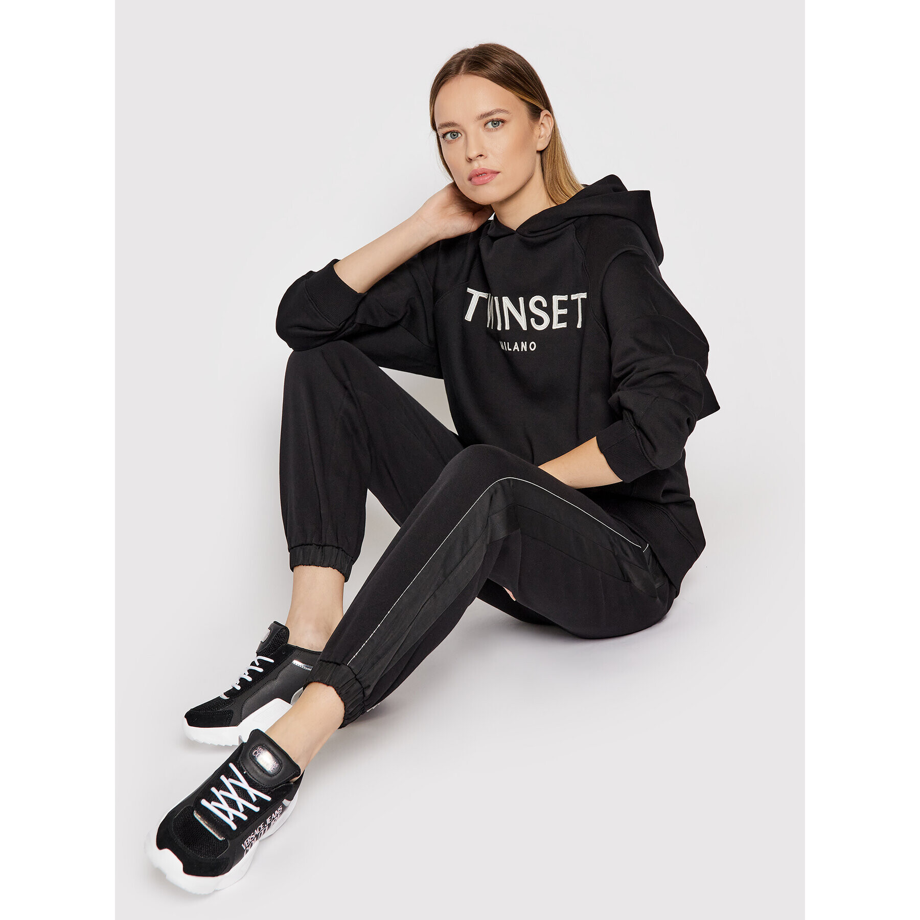 TWINSET Долнище анцуг 212LI2SCC Черен Regular Fit - Pepit.bg