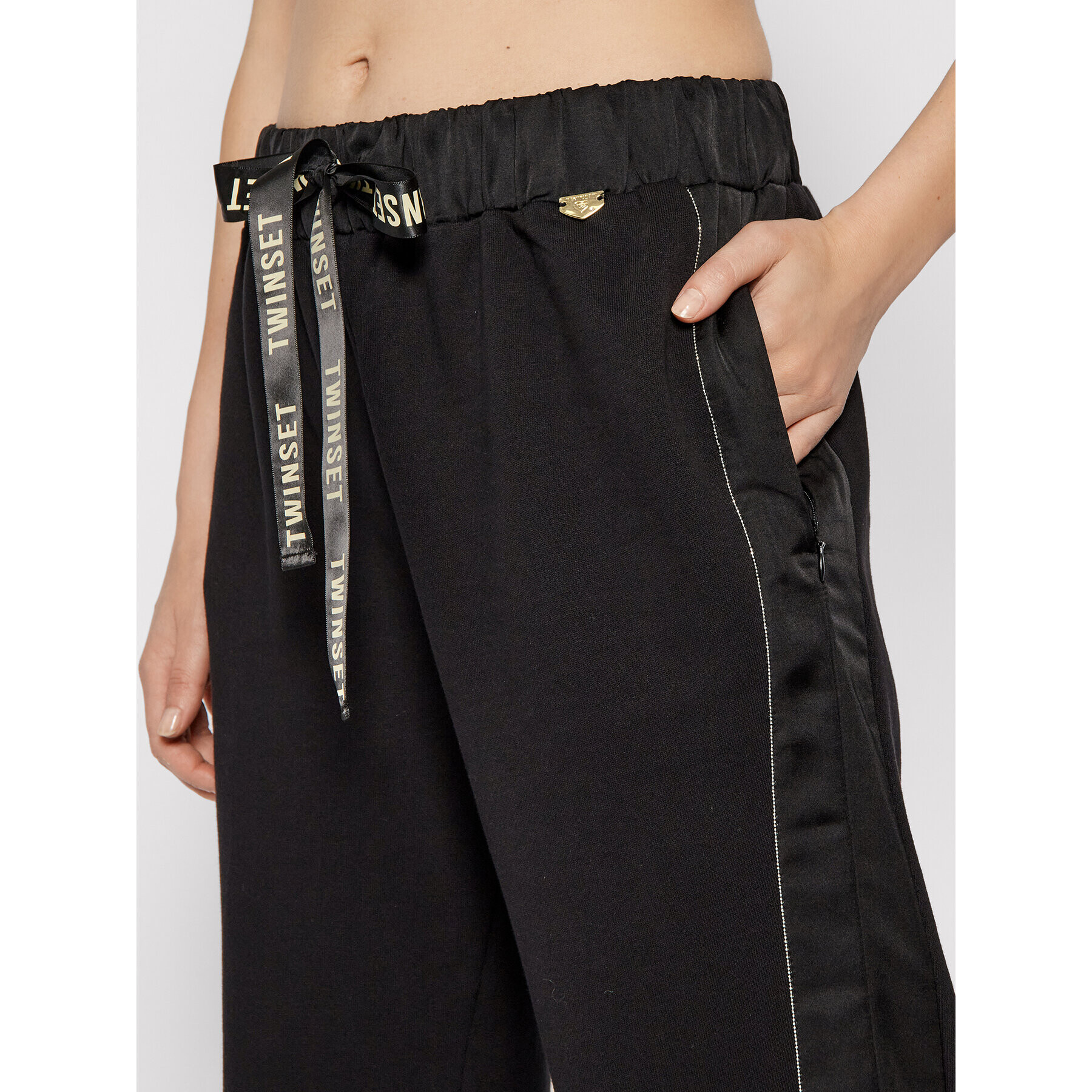 TWINSET Долнище анцуг 212LI2SCC Черен Regular Fit - Pepit.bg