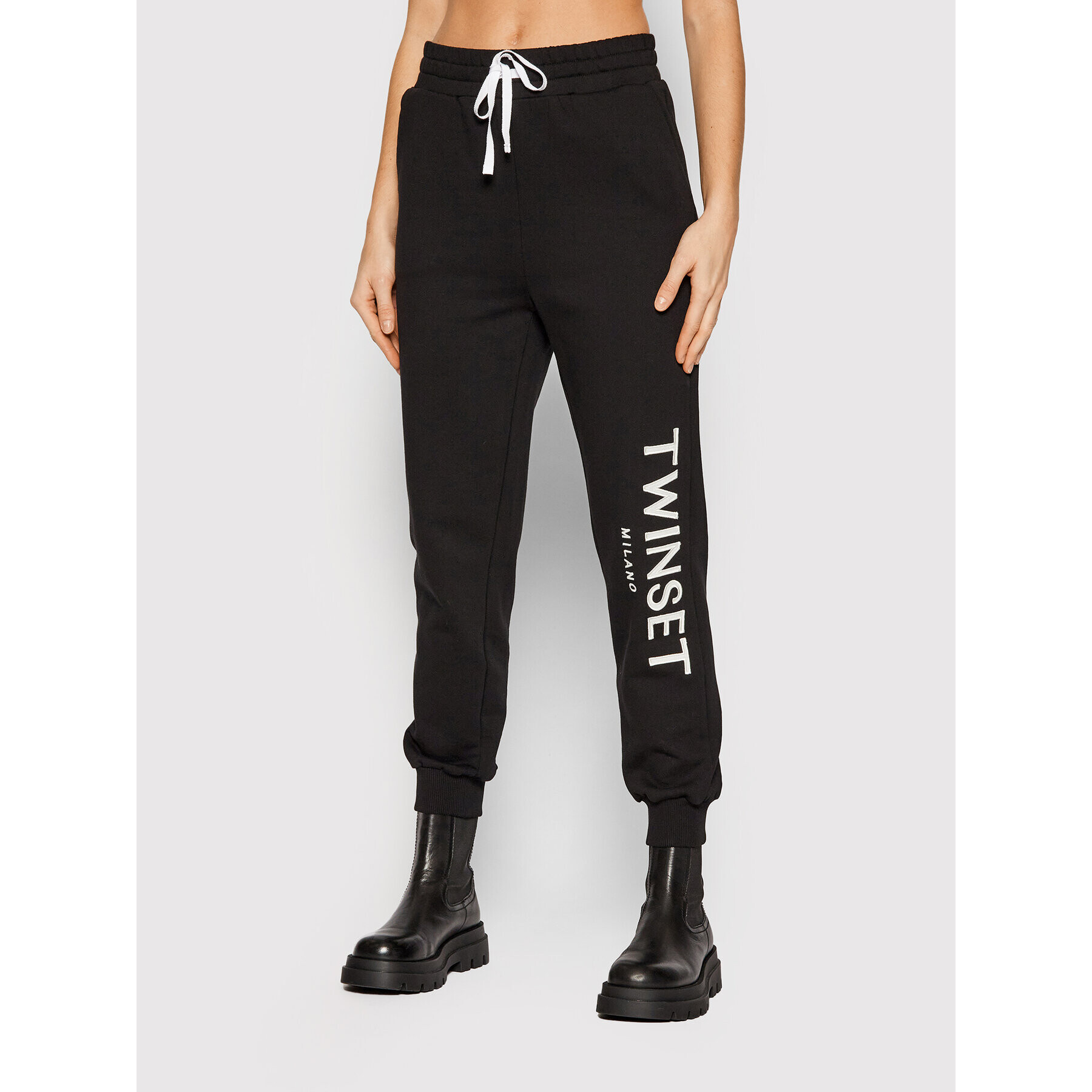 TWINSET Долнище анцуг 212TP2572 Черен Relaxed Fit - Pepit.bg