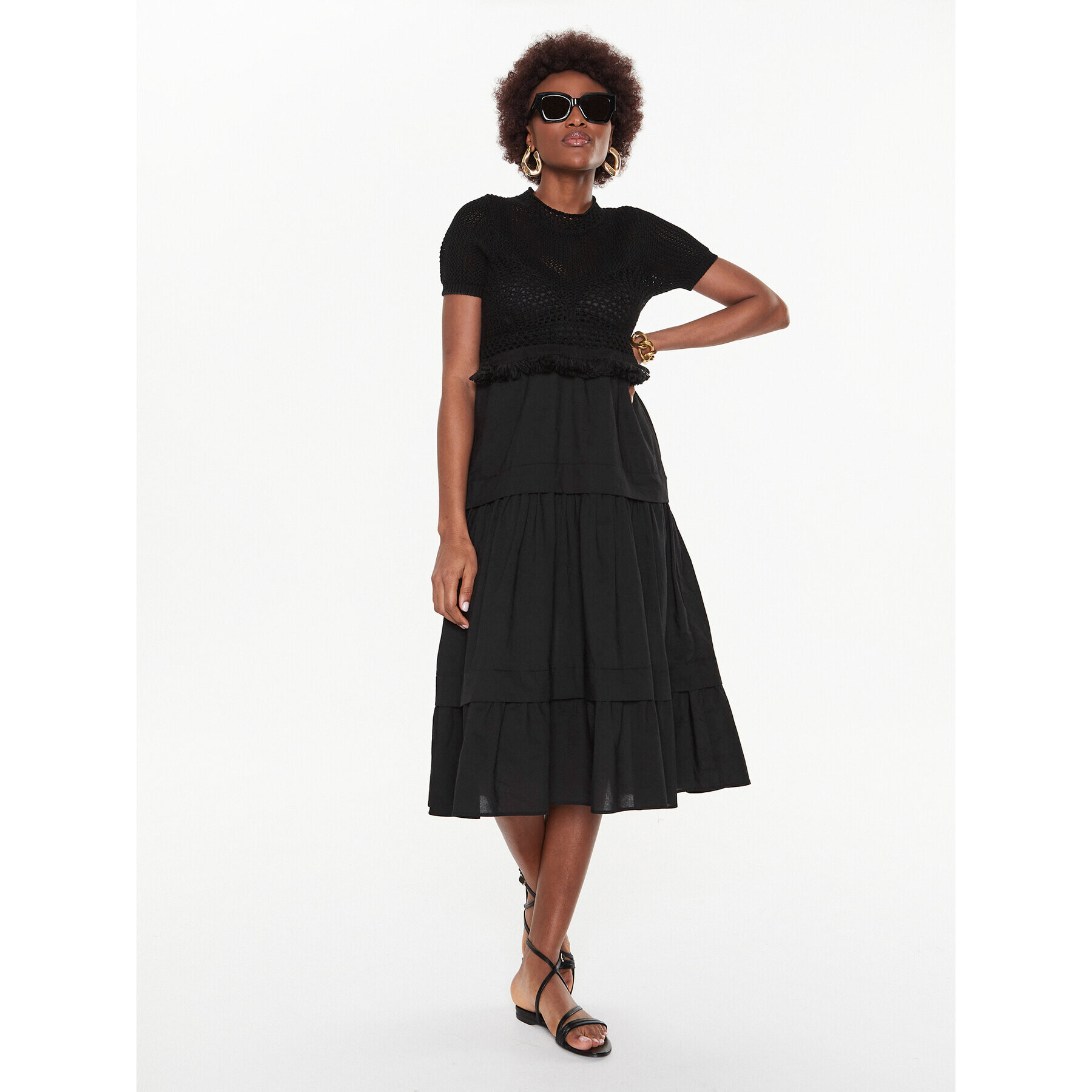 TWINSET Ежедневна рокля 231TT3081 Черен Regular Fit - Pepit.bg