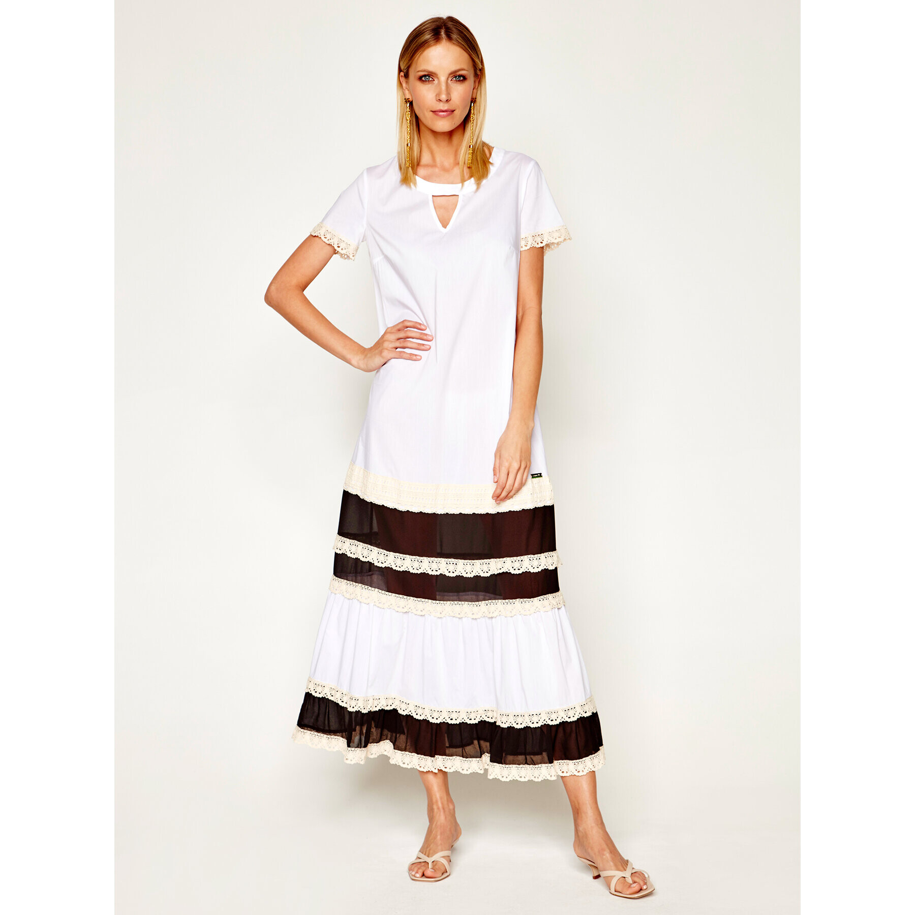 TWINSET Ежедневна рокля 201LM2HEE Бял Regular Fit - Pepit.bg
