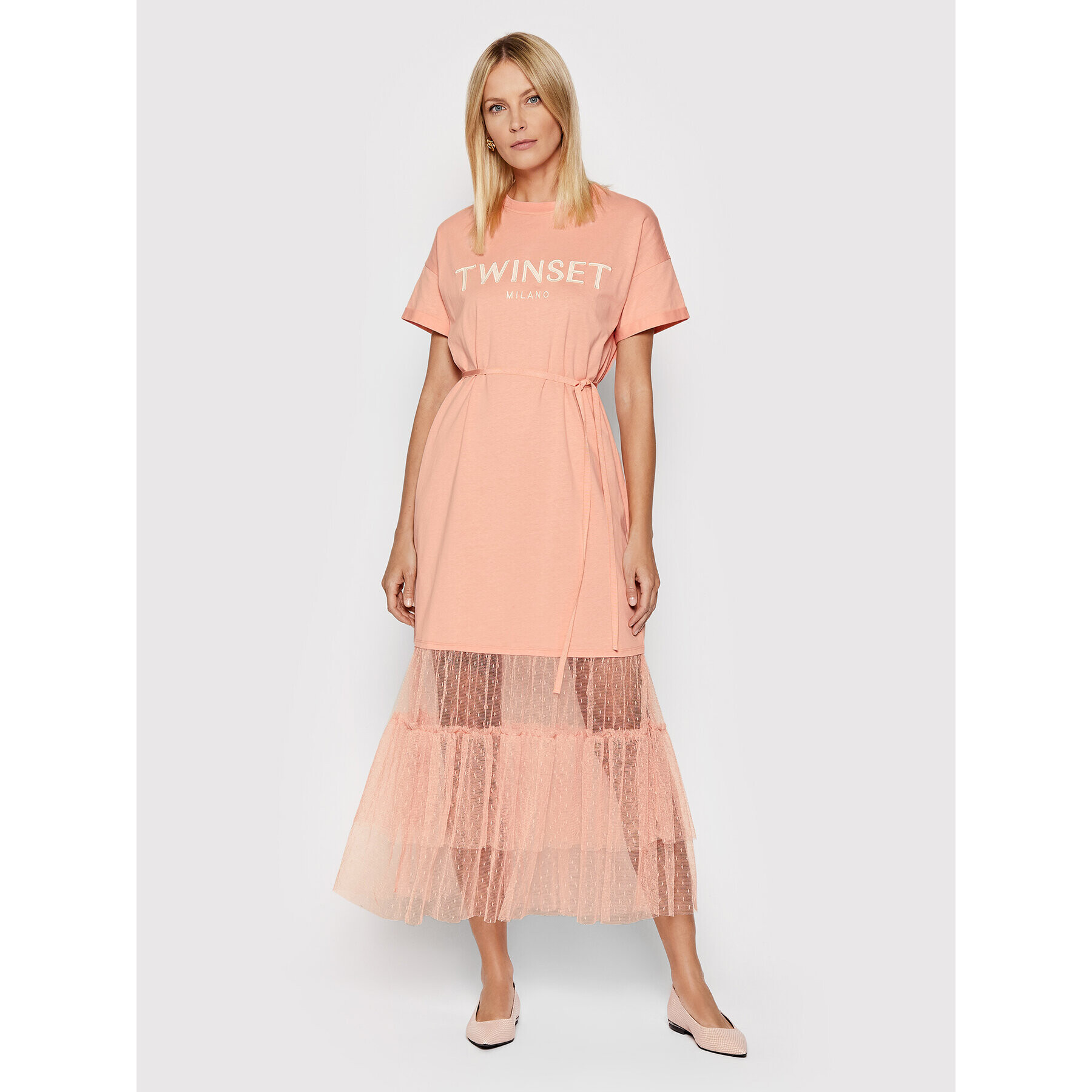 TWINSET Ежедневна рокля 221TP2541 Розов Regular Fit - Pepit.bg