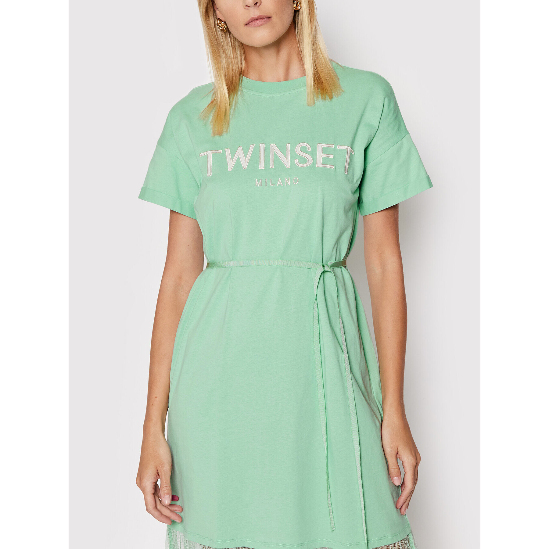 TWINSET Ежедневна рокля 221TP2541 Зелен Regular Fit - Pepit.bg