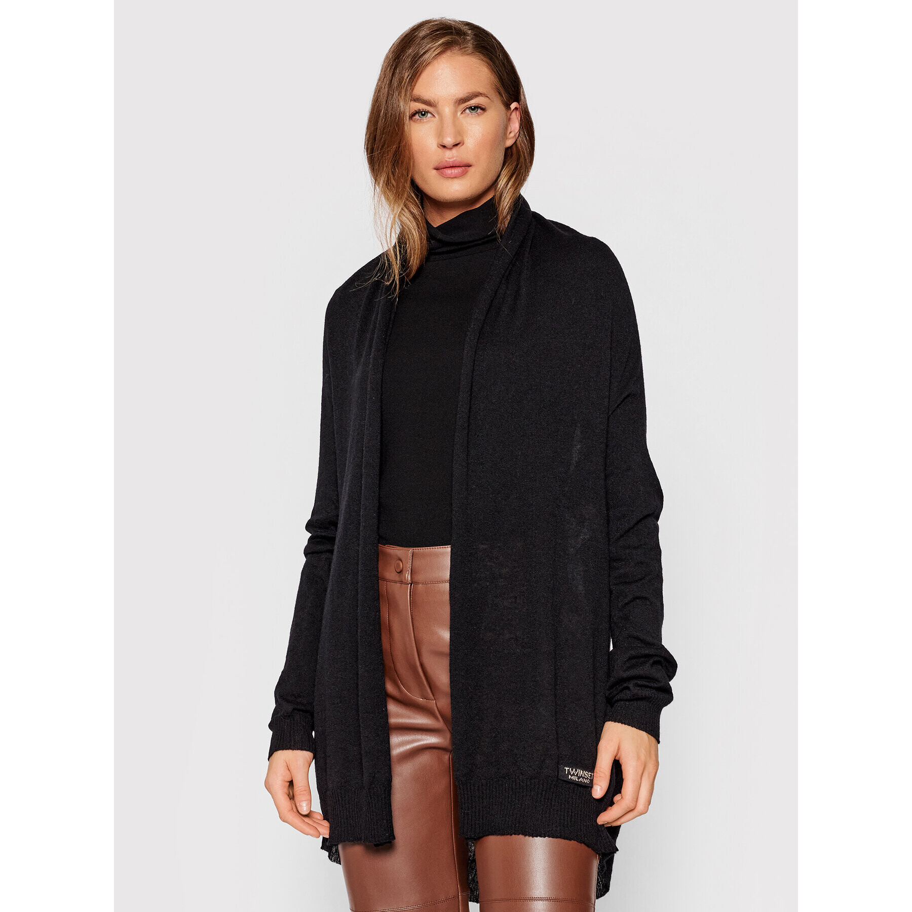 TWINSET Кардиган 212TP3251 Черен Relaxed Fit - Pepit.bg
