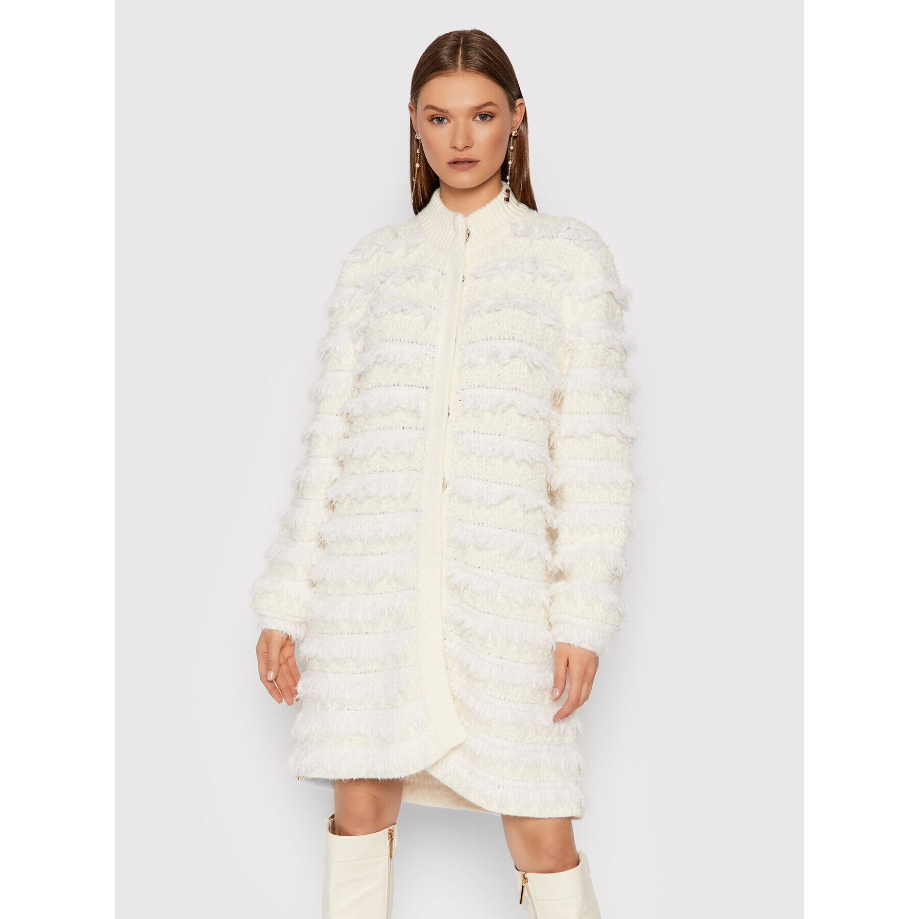 TWINSET Кардиган 212TT3060 Бял Regular Fit - Pepit.bg