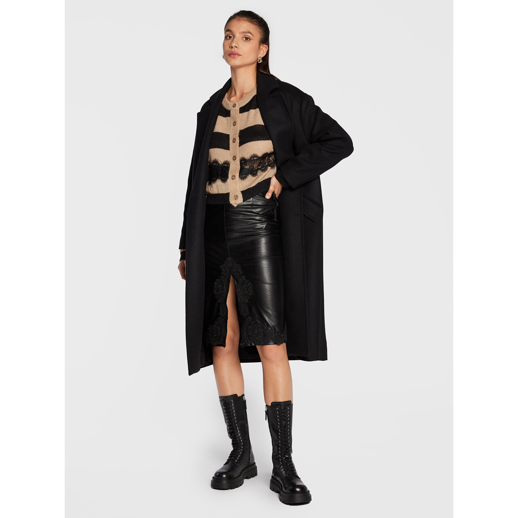 TWINSET Кардиган 222TP3132 Бежов Regular Fit - Pepit.bg