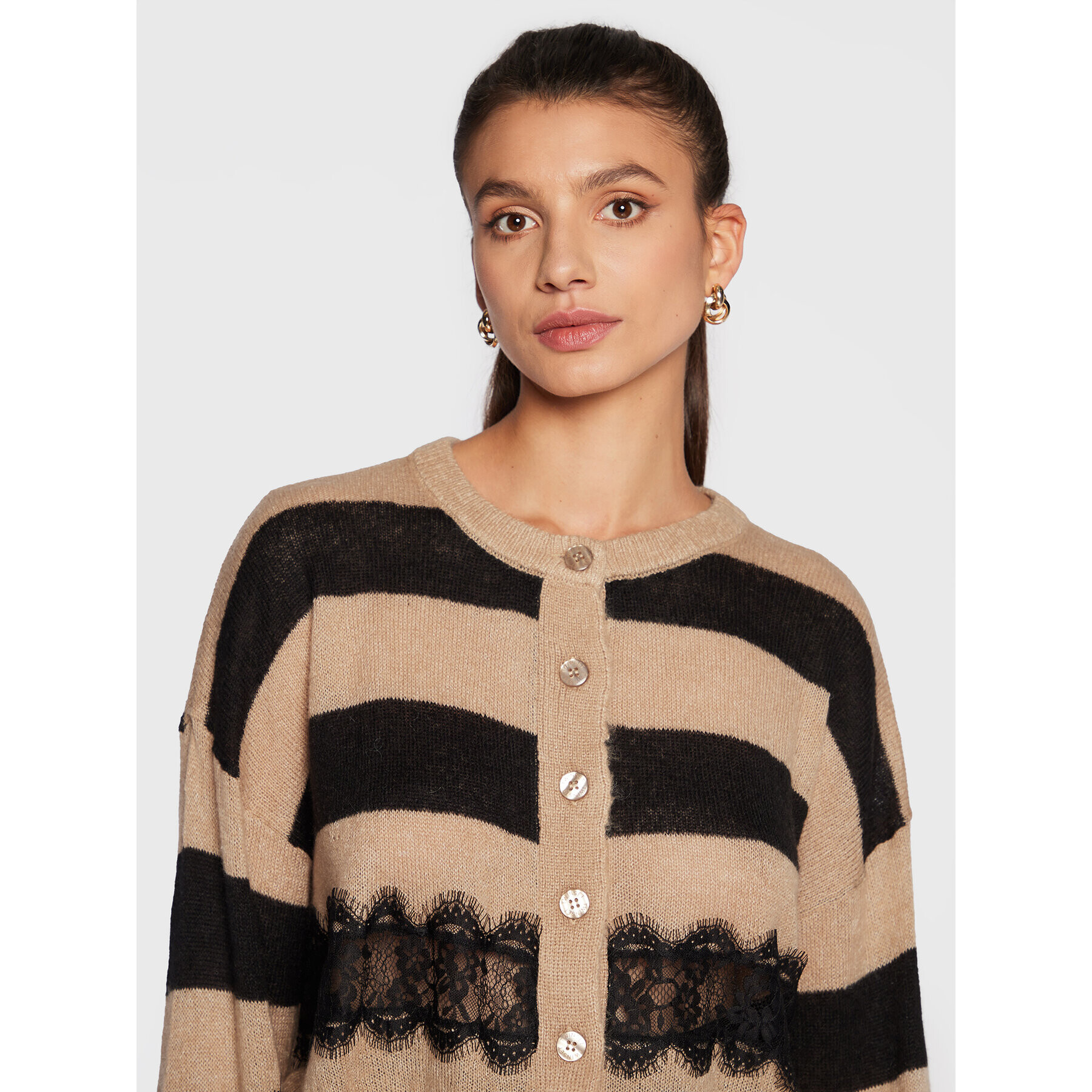 TWINSET Кардиган 222TP3132 Бежов Regular Fit - Pepit.bg