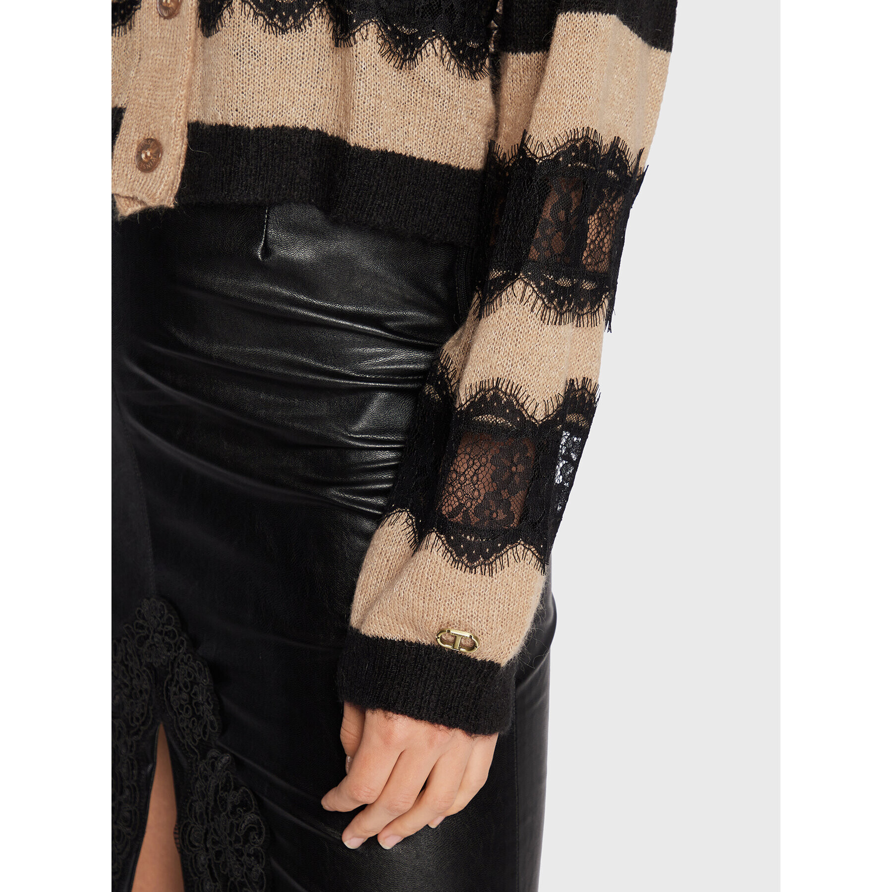 TWINSET Кардиган 222TP3132 Бежов Regular Fit - Pepit.bg