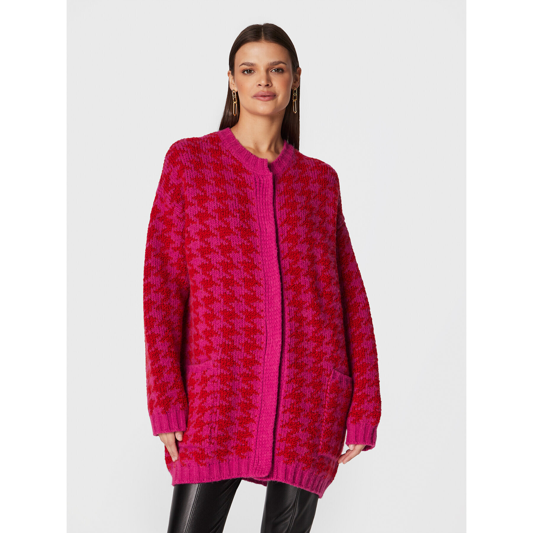 TWINSET Кардиган 222TP3590 Розов Relaxed Fit - Pepit.bg