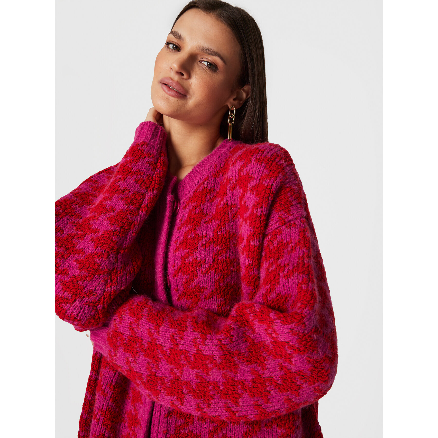 TWINSET Кардиган 222TP3590 Розов Relaxed Fit - Pepit.bg