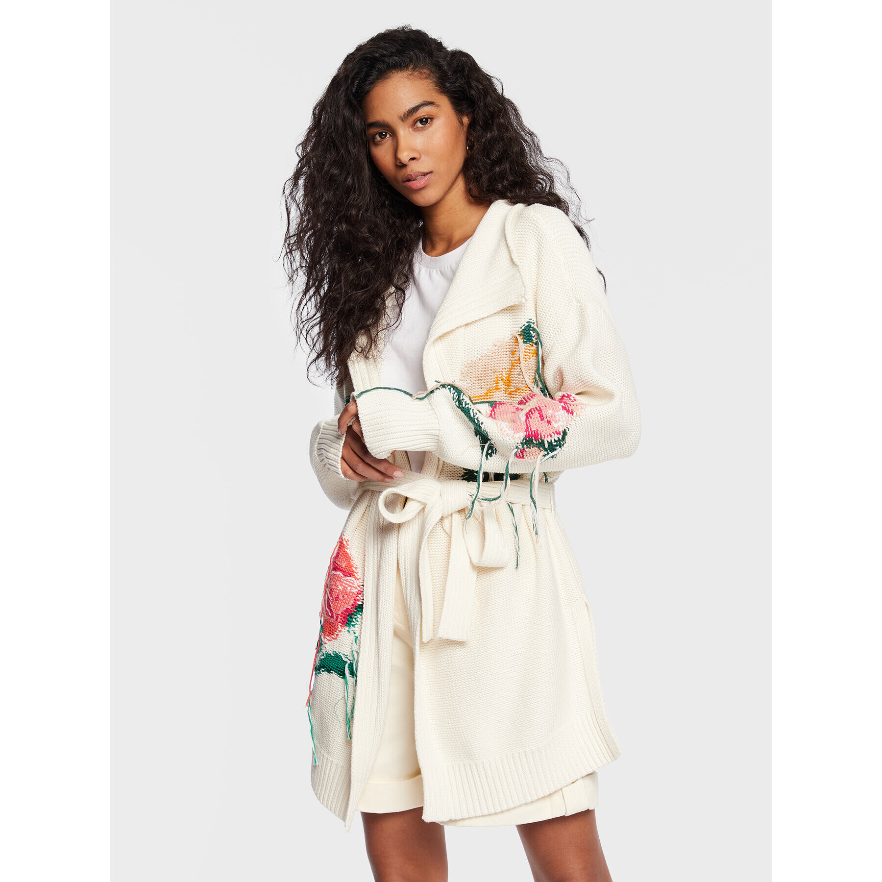 TWINSET Кардиган 231TP3460 Бял Relaxed Fit - Pepit.bg