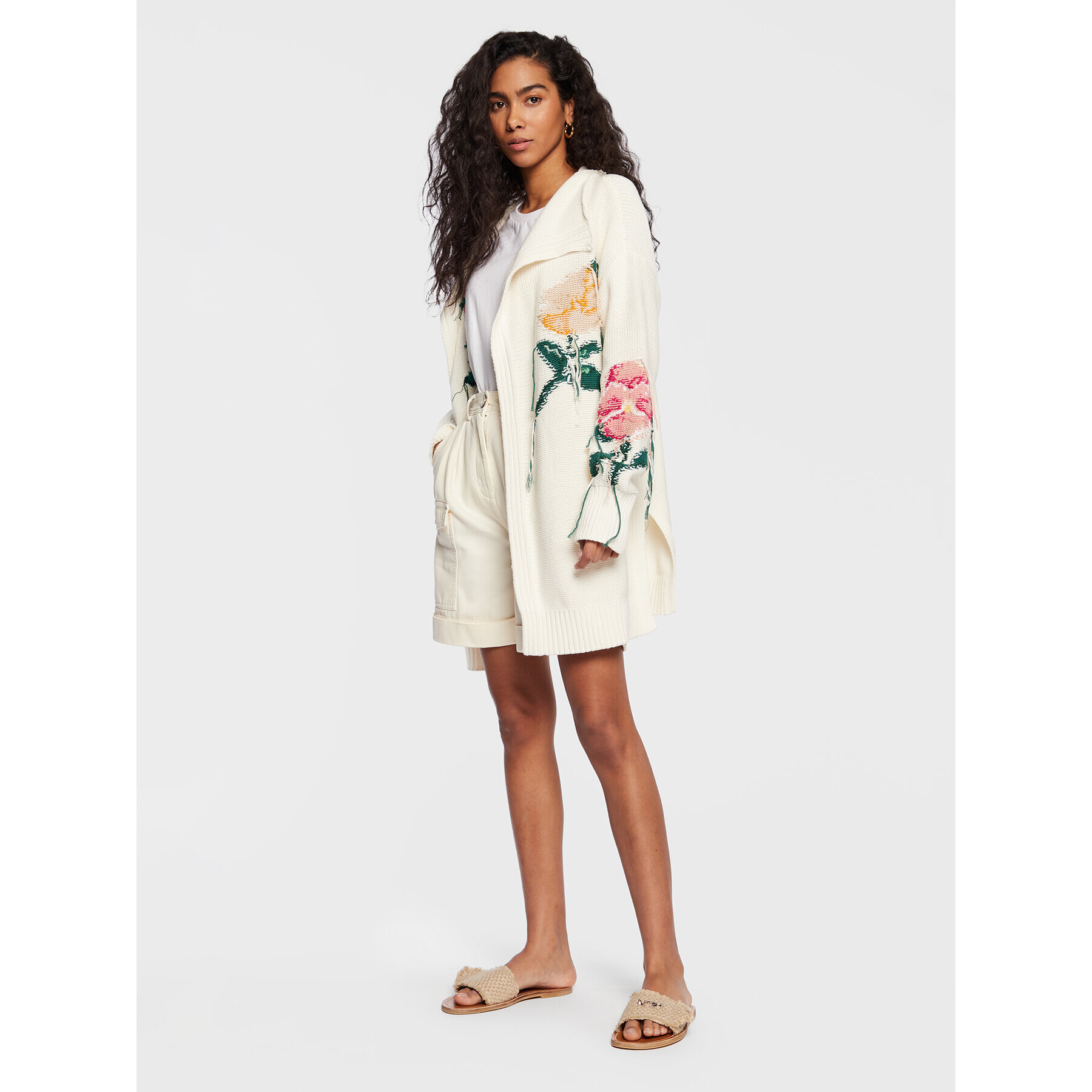 TWINSET Кардиган 231TP3460 Бял Relaxed Fit - Pepit.bg