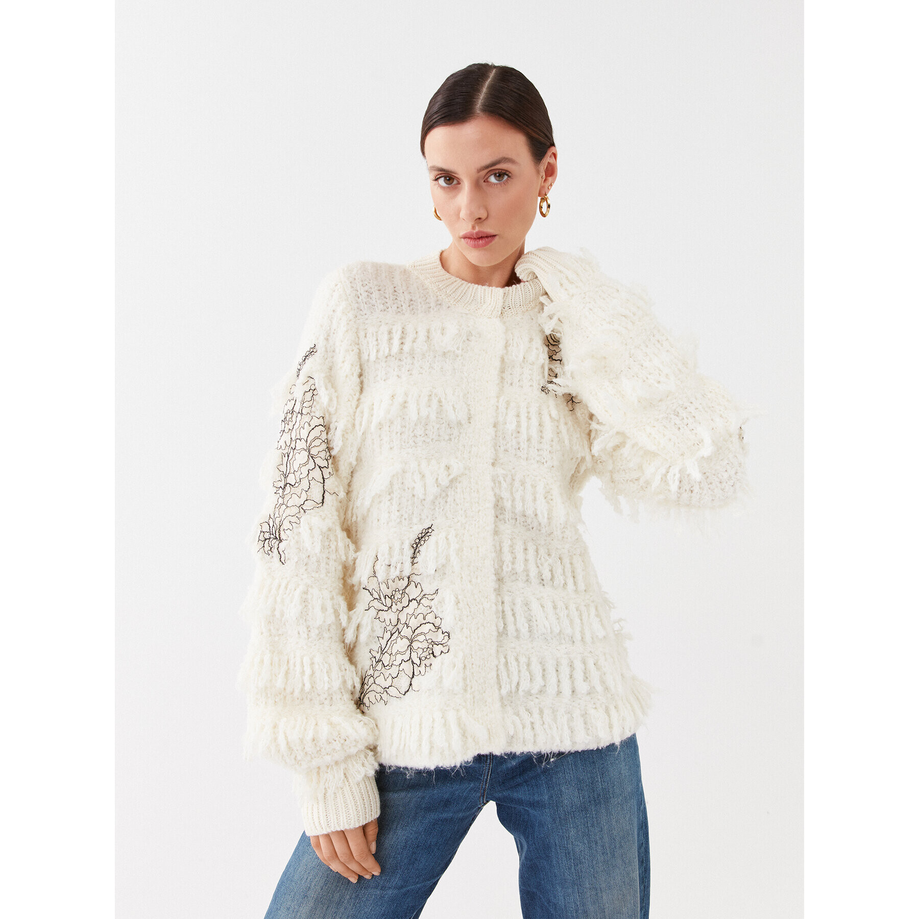 TWINSET Кардиган 232TP3130 Екрю Regular Fit - Pepit.bg