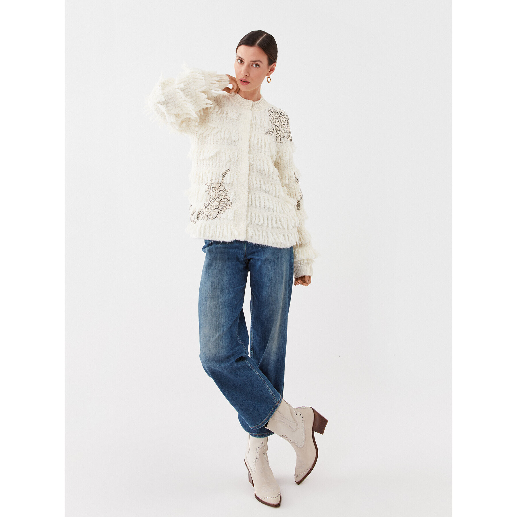 TWINSET Кардиган 232TP3130 Екрю Regular Fit - Pepit.bg