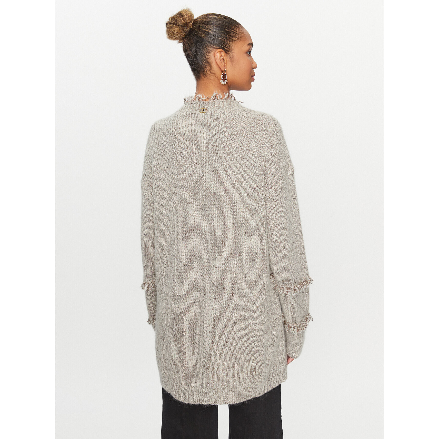TWINSET Кардиган 232TT3231 Сив Loose Fit - Pepit.bg