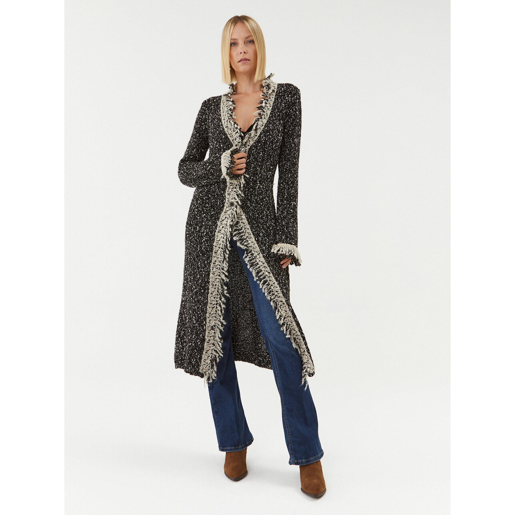 TWINSET Кардиган 232TT3362 Черен Regular Fit - Pepit.bg