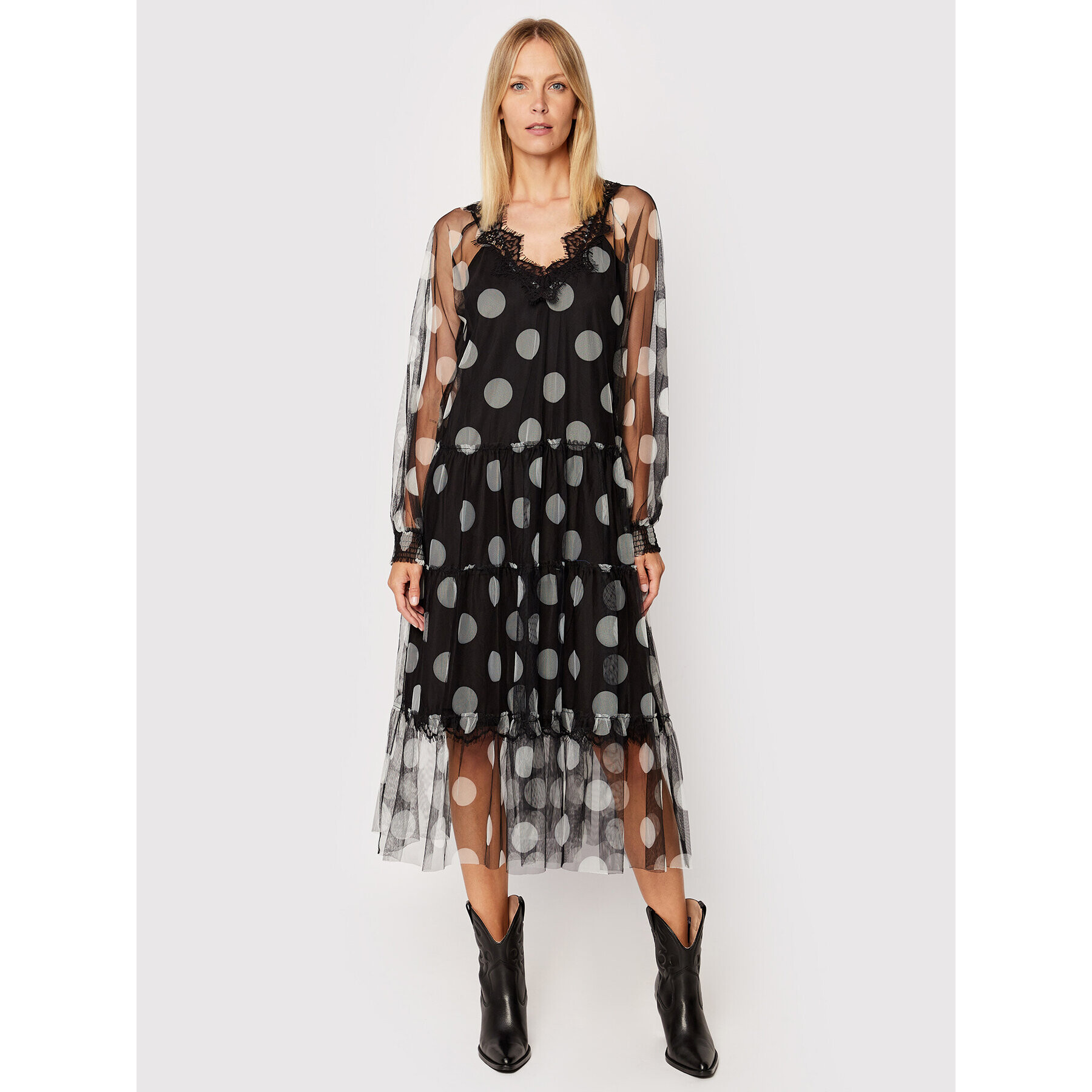 TWINSET Коктейлна рокля 222AP2580 Черен Regular Fit - Pepit.bg