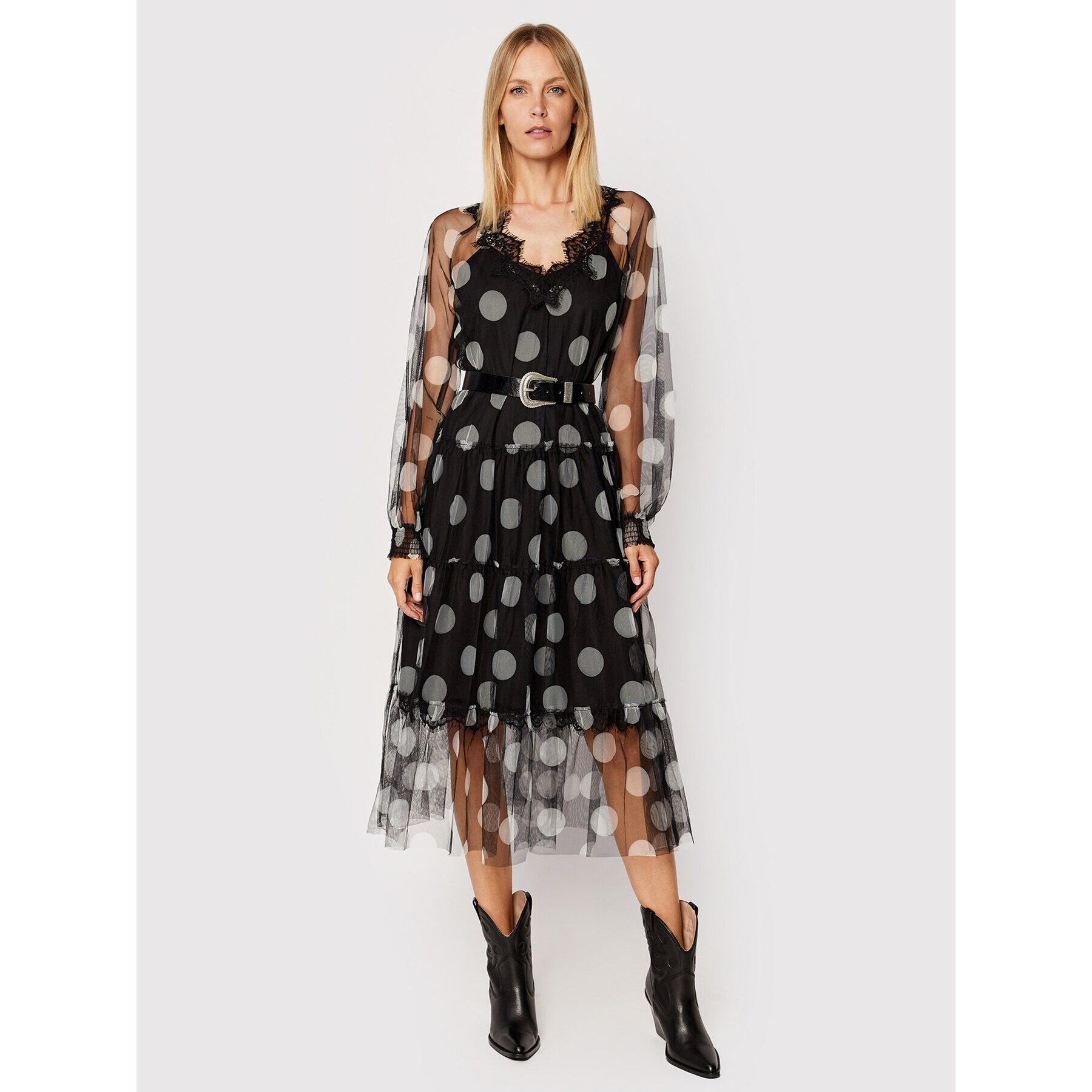 TWINSET Коктейлна рокля 222AP2580 Черен Regular Fit - Pepit.bg