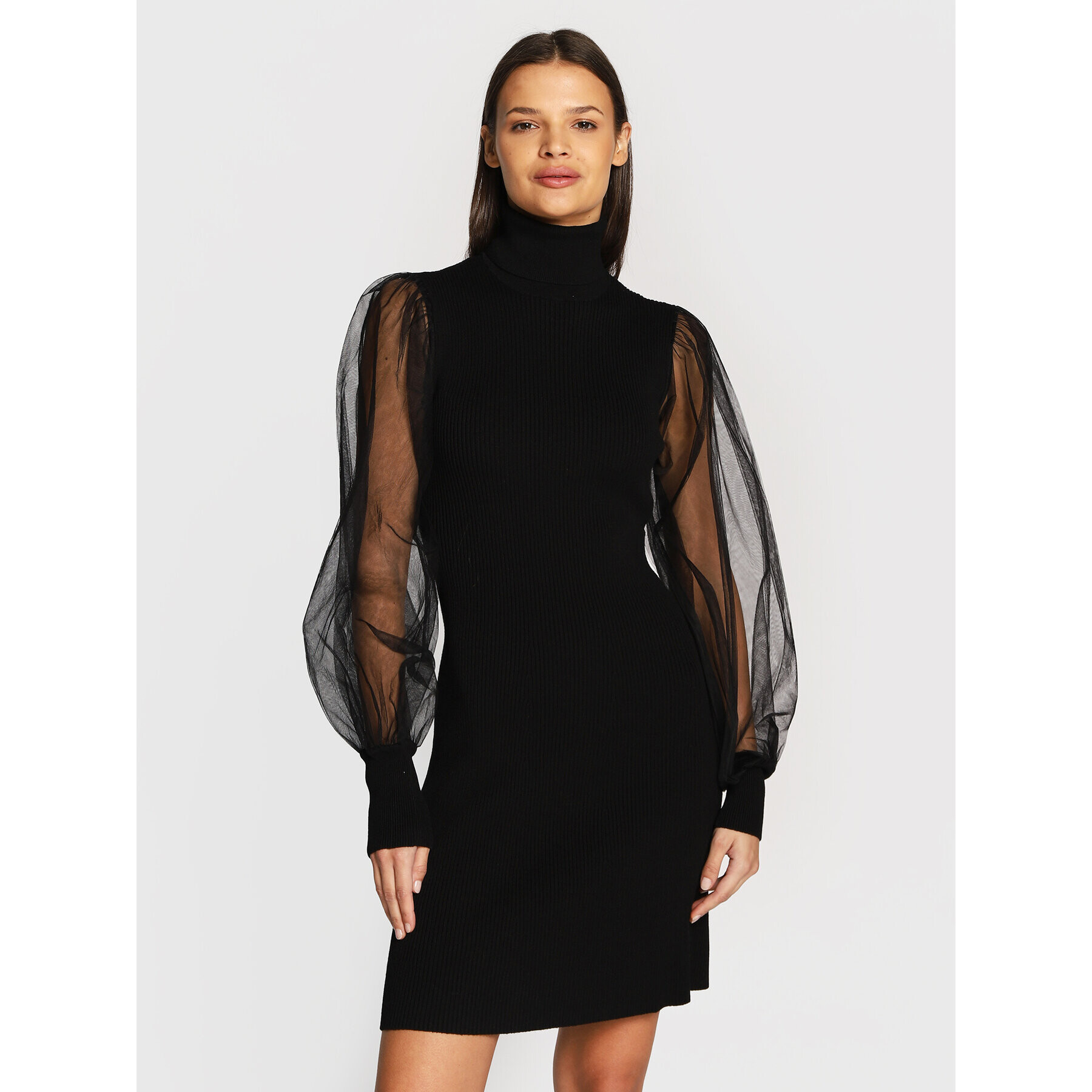 TWINSET Коктейлна рокля 222TT3103 Черен Slim Fit - Pepit.bg