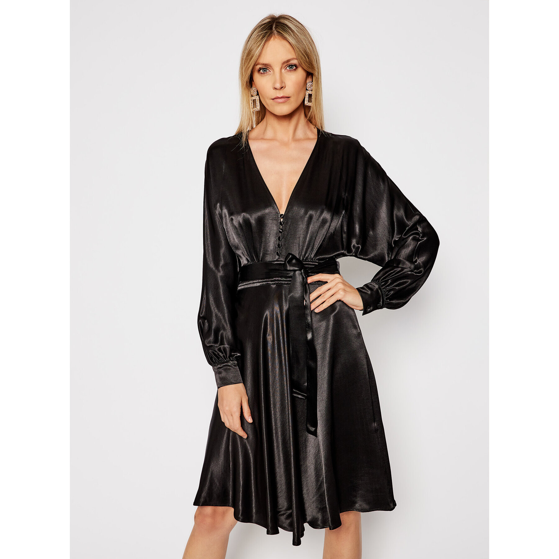 TWINSET Коктейлна рокля 202TP2140 Черен Regular Fit - Pepit.bg