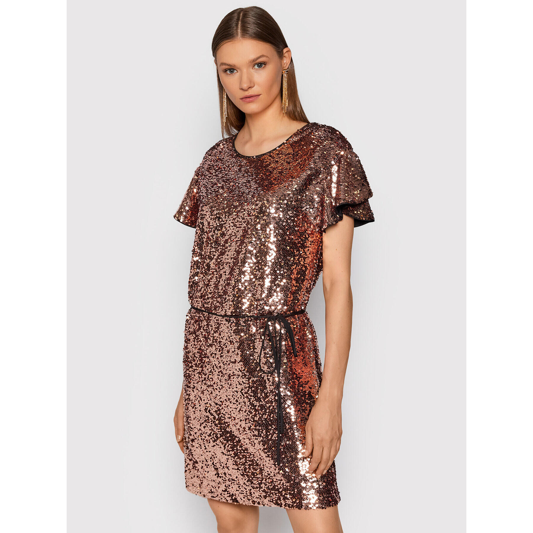 TWINSET Коктейлна рокля 212TT2232 Розов Regular Fit - Pepit.bg