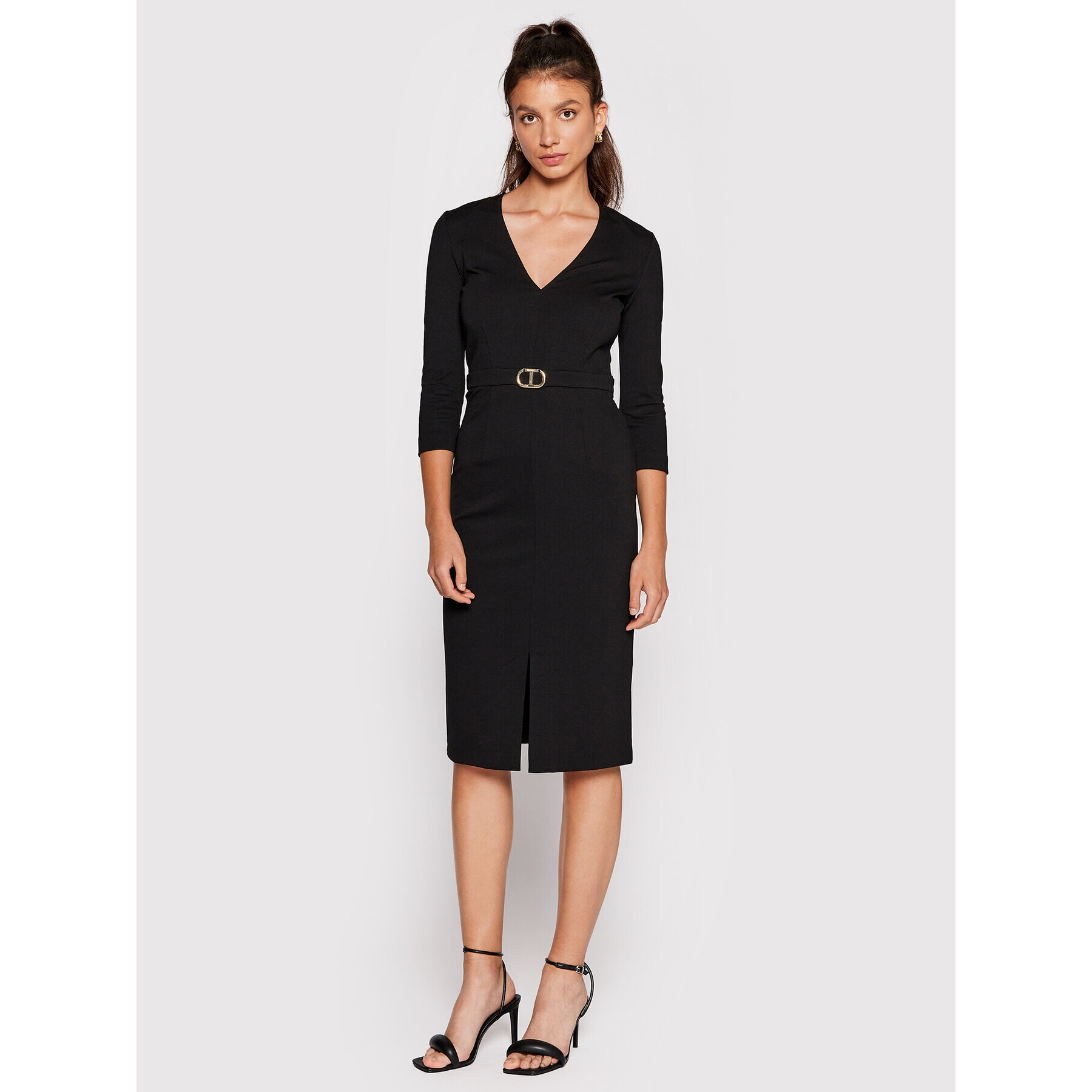 TWINSET Коктейлна рокля 222TP2412 Черен Regular Fit - Pepit.bg