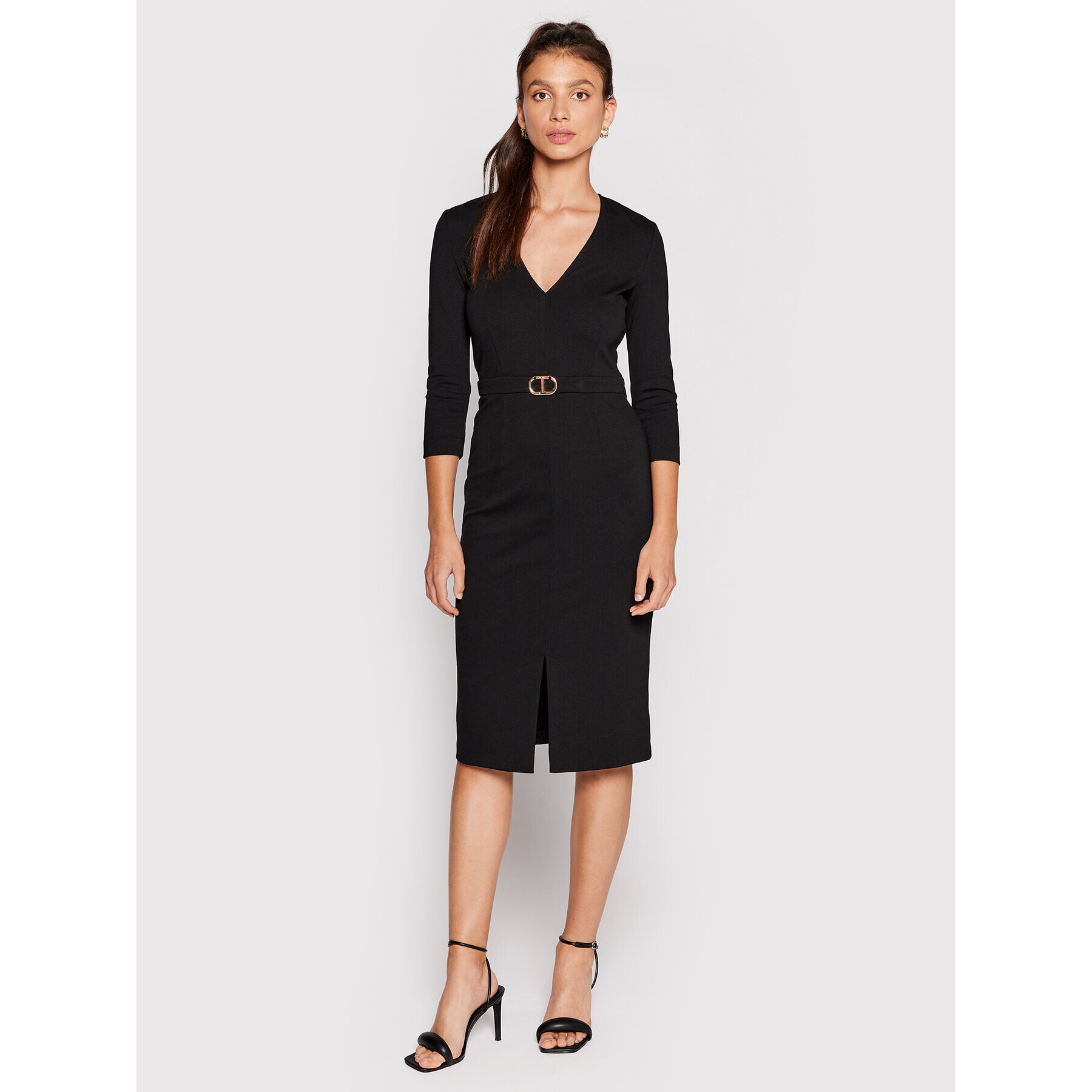 TWINSET Коктейлна рокля 222TP2412 Черен Regular Fit - Pepit.bg