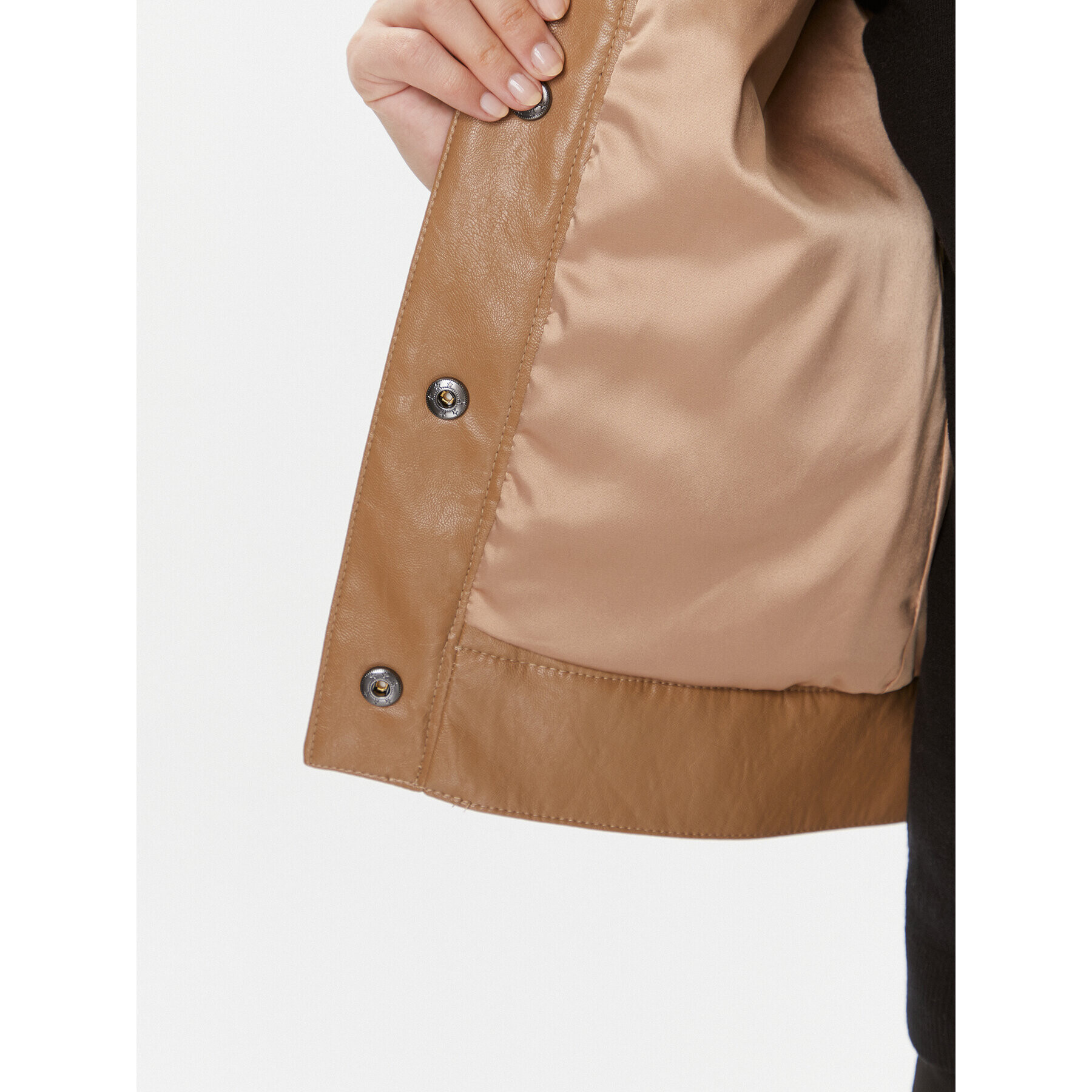 TWINSET Кожено палто 232TT2021 Кафяв Regular Fit - Pepit.bg